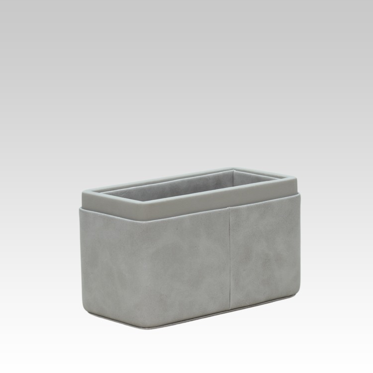 Pen/Pencil Holder | Faux Leather | Rectangular Medium | Moderno | Grey