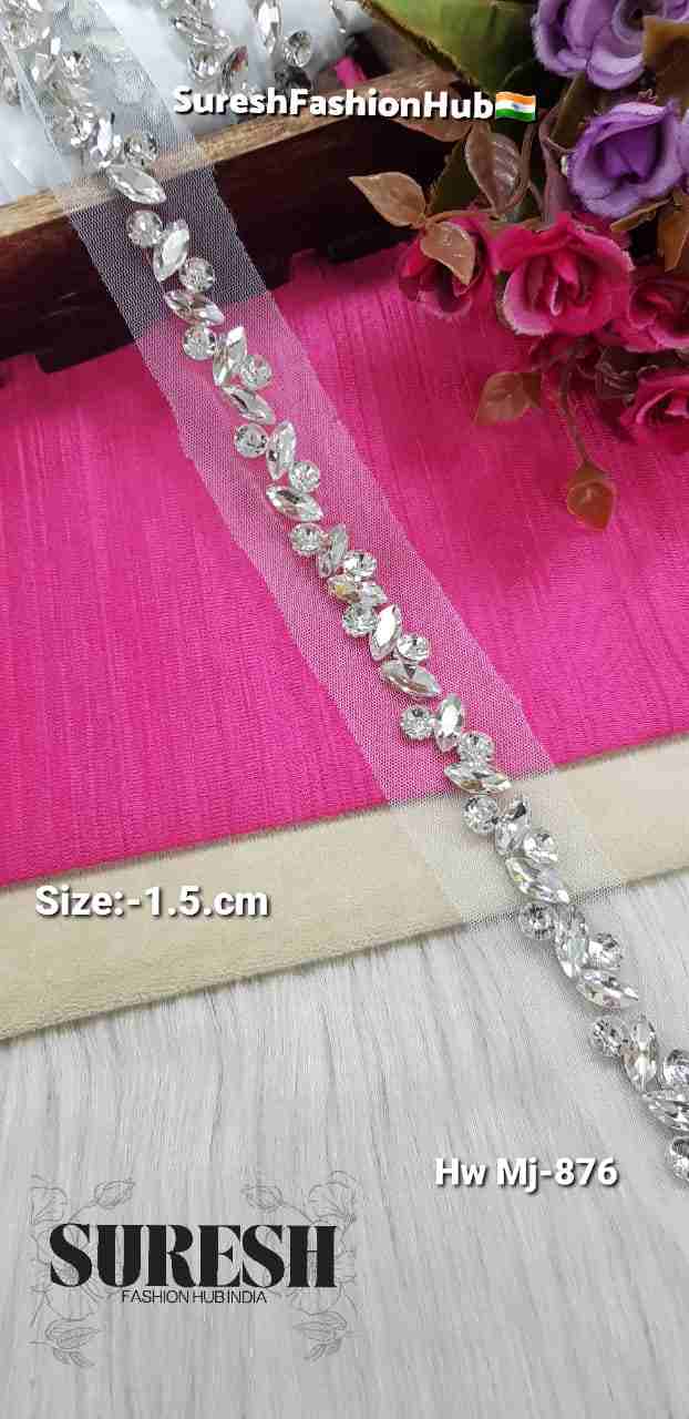 Handmade Rhinestone Net Border Lace – MJ-876