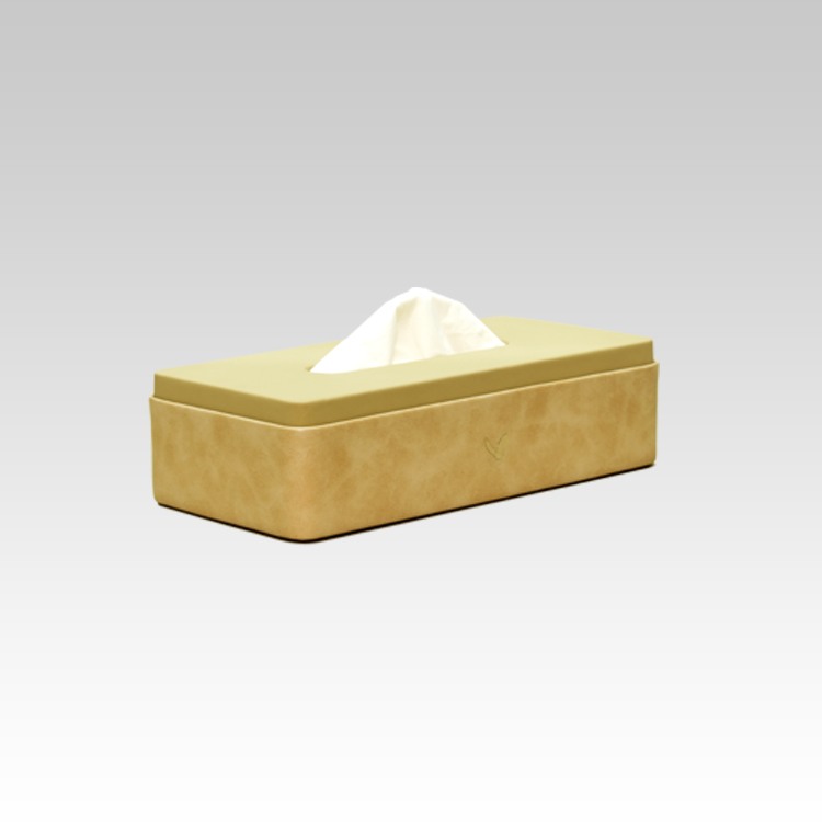 Tissue Box Holder for Home and Office in Premium Faux Leather | Size: 9.5 x 4.5 x 2.5(H) Inches | Moderno | Cream