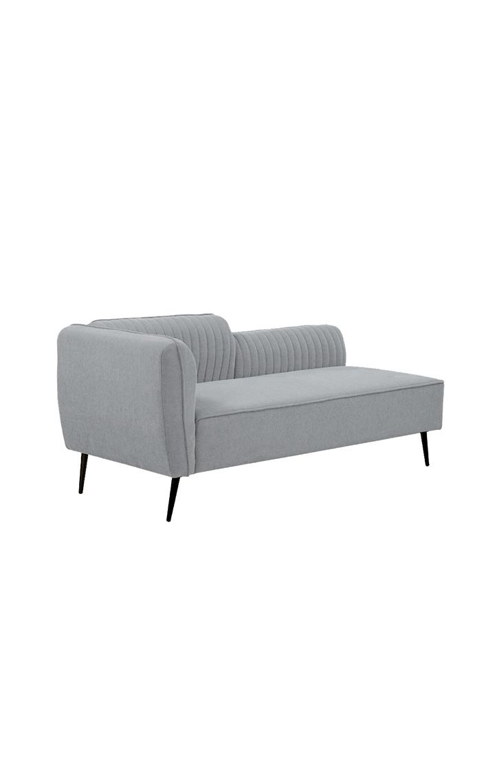 neudot Diva LHS Sofa Chaise Lounger with Black Legs for Living Room|Bedroom|2 Person Sofa|Diwan|Premium Fabric | Solid Wood Frame|2 Seater (Colour : Misty Grey (DIY))