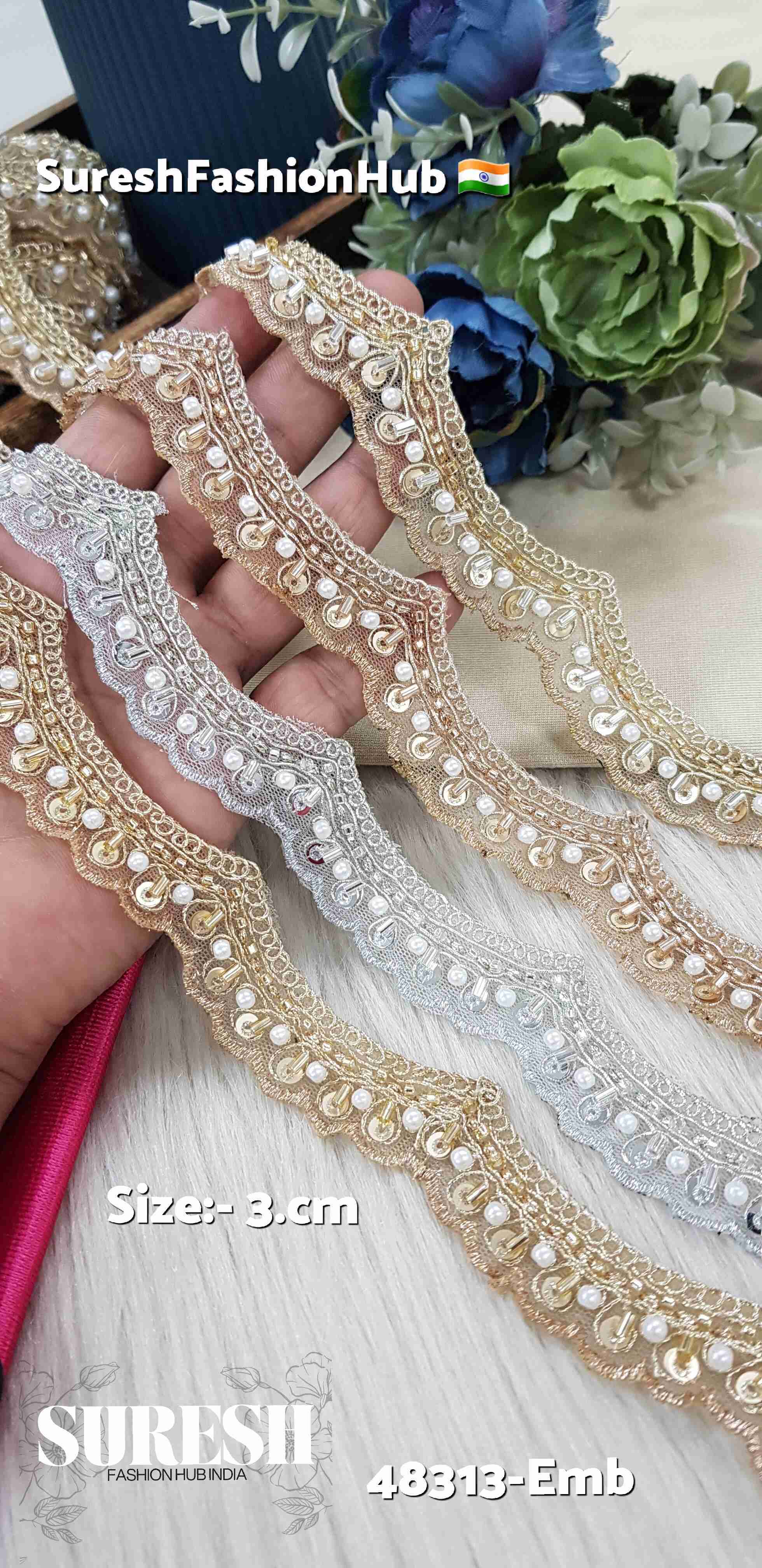Rose Gold Radiance Scallop Lace