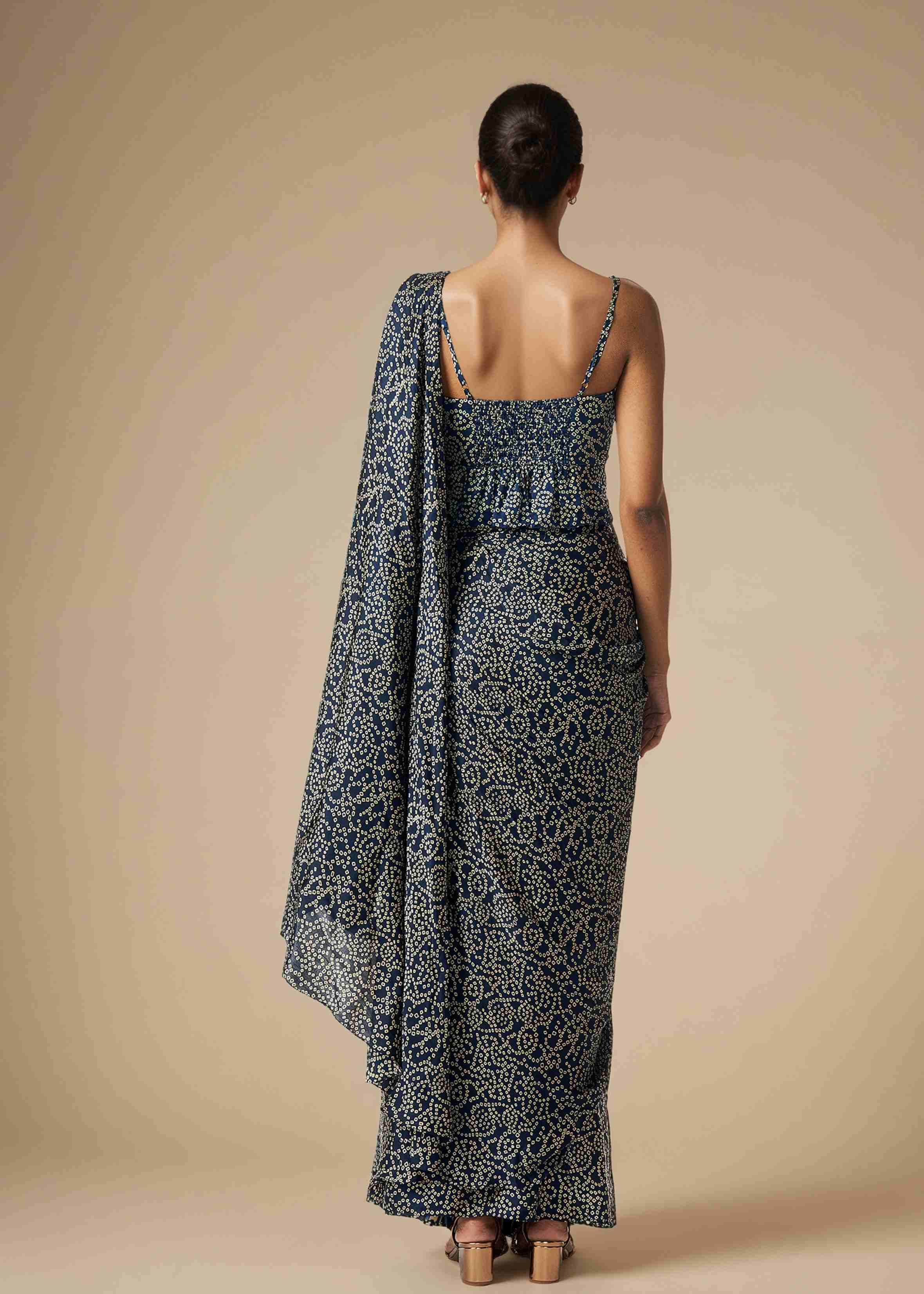 Blue Draped Saree