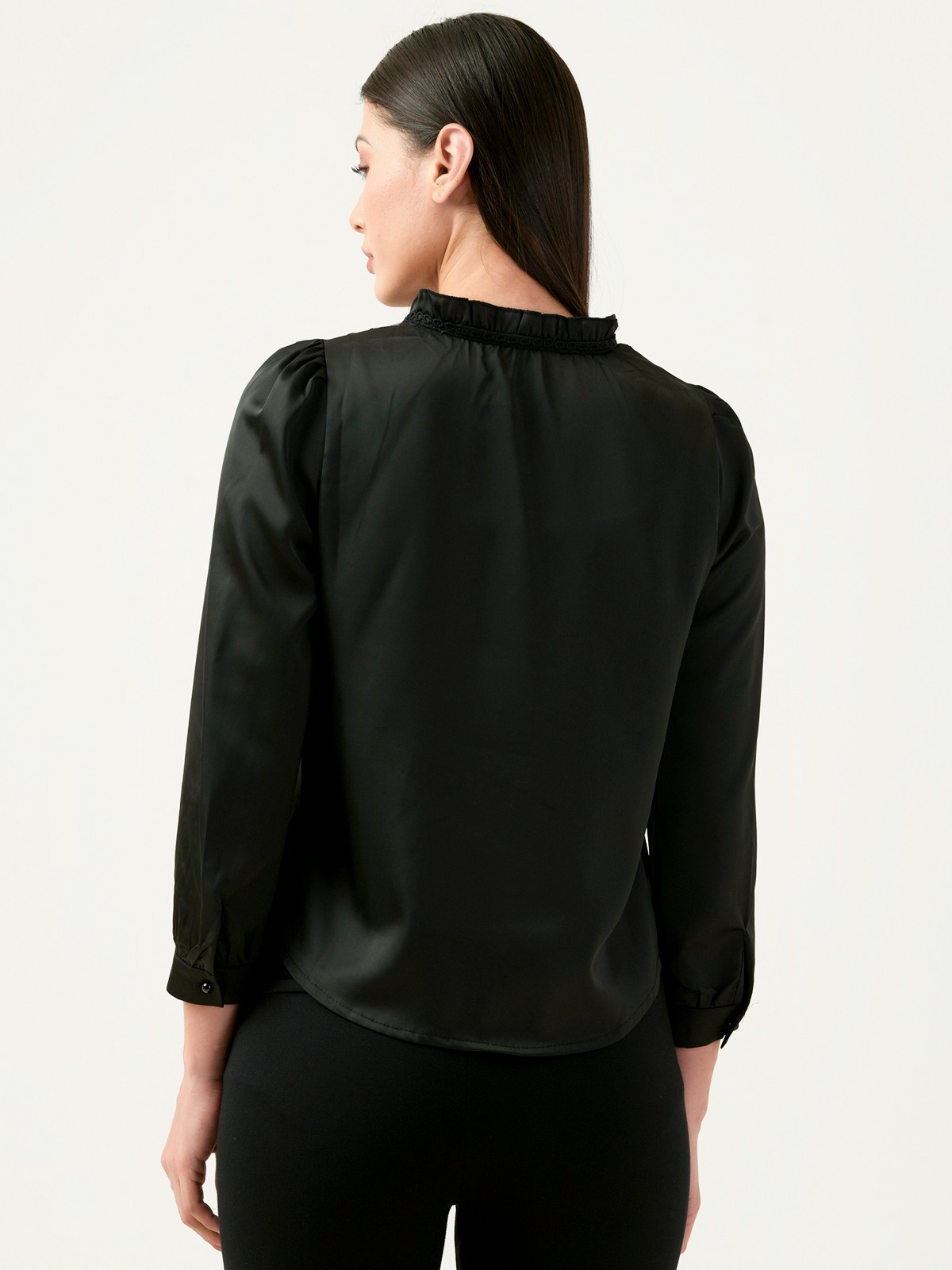 Albion Women Smart Premium Black Blouson Top