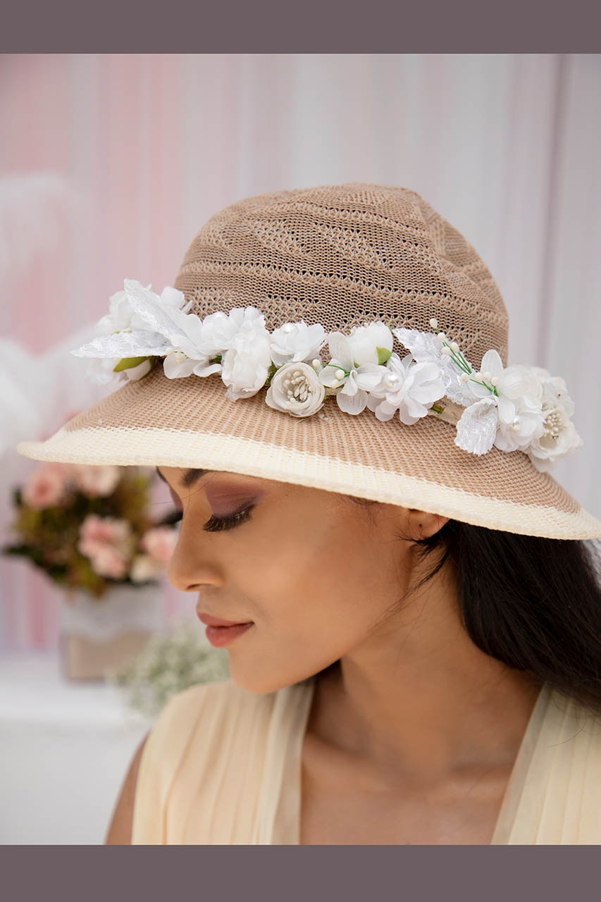 Floral art | Floral hat with white flowers undefined