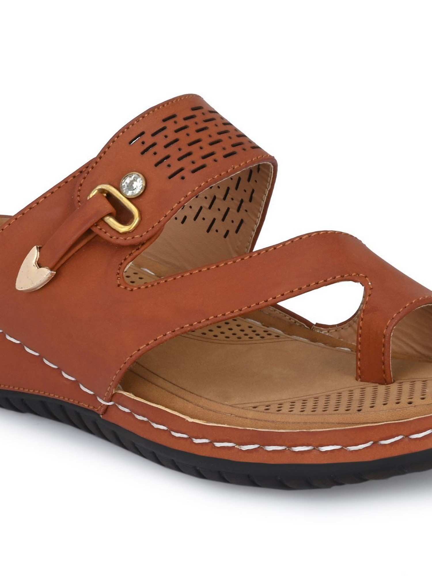 Aady Austin Women's Tan Synthetic Orthopedic Slippers