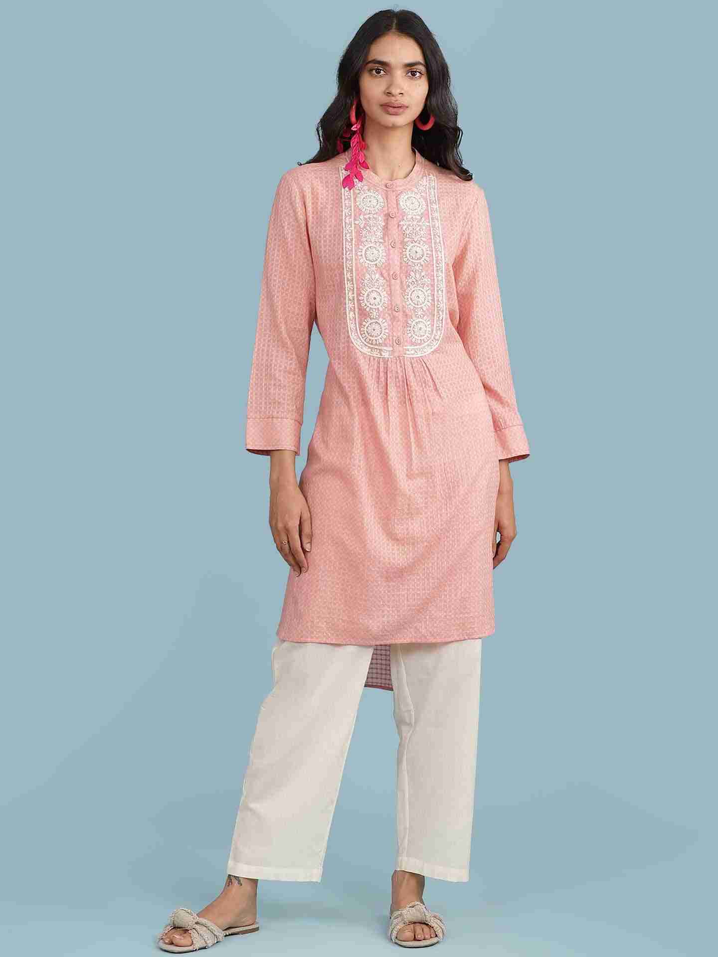 Pink Eva Solid Kurta Set