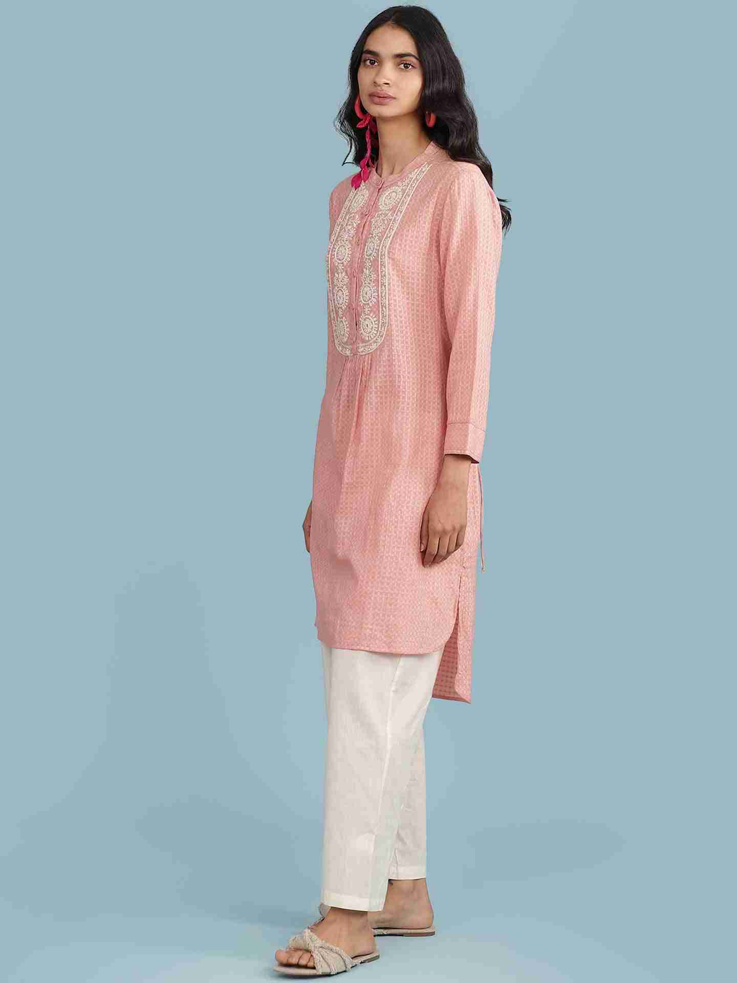 Pink Eva Solid Kurta Set