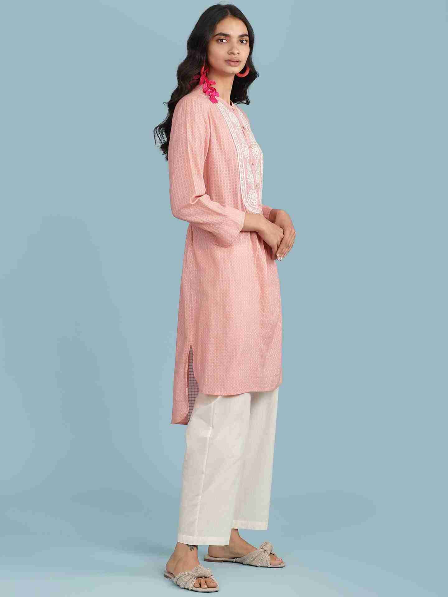 Pink Eva Solid Kurta Set