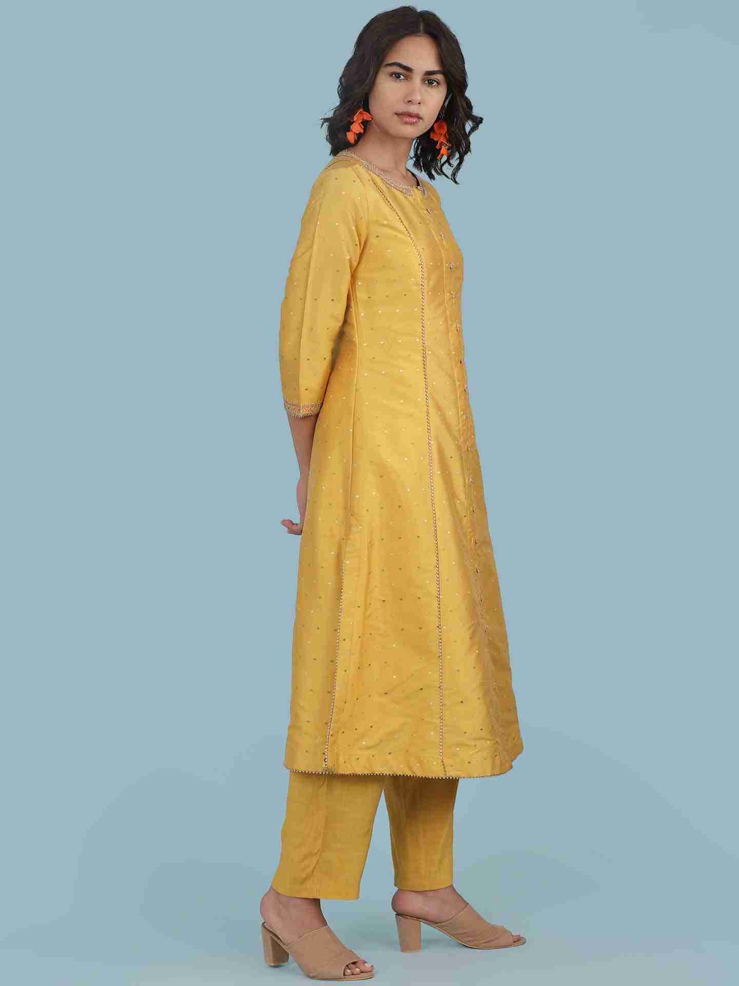 Yellow Basle Solid Suit Set