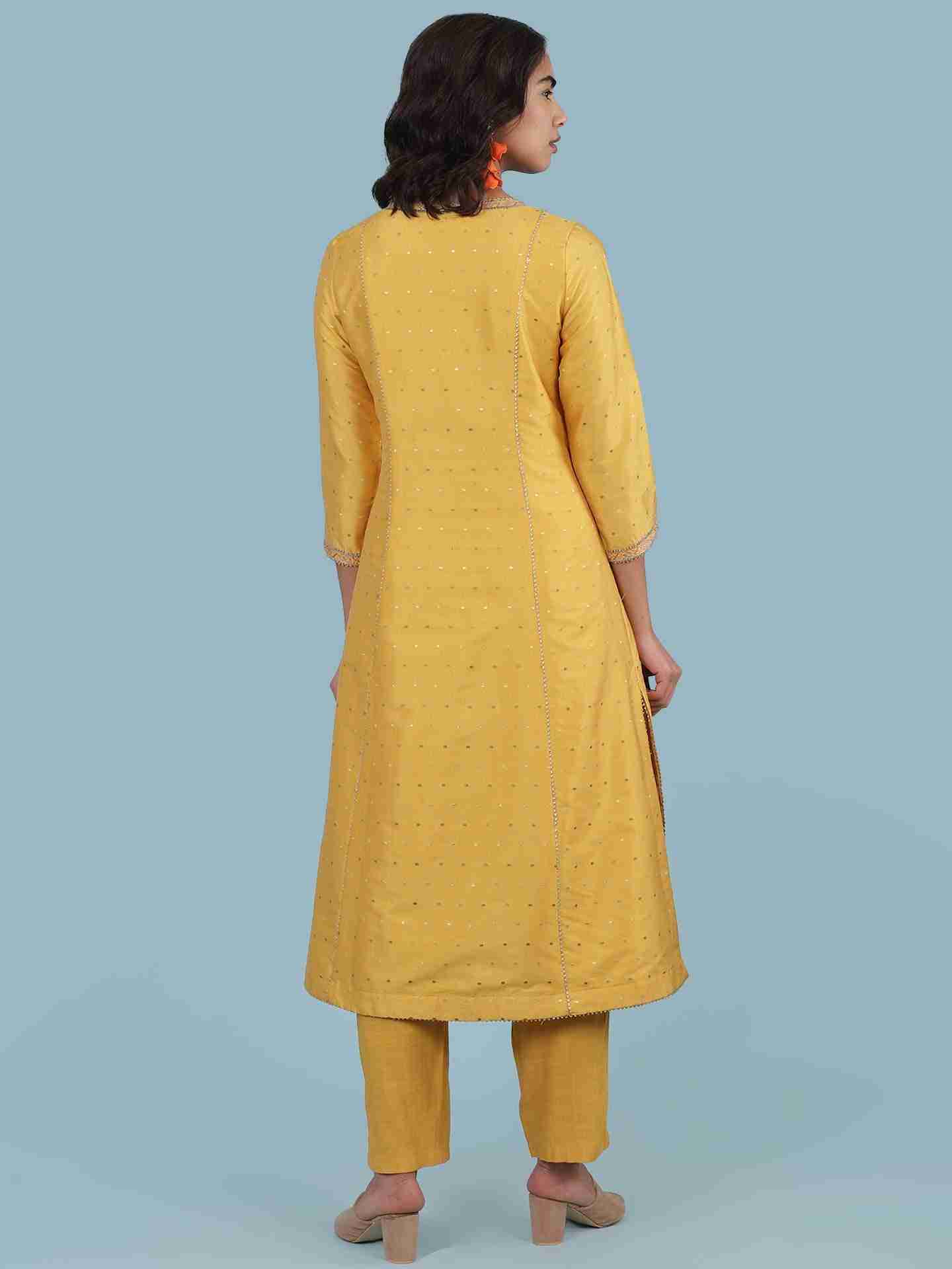 Yellow Basle Solid Suit Set