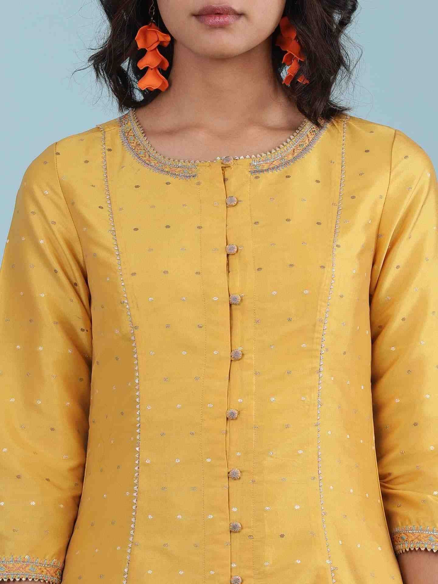 Yellow Basle Solid Suit Set