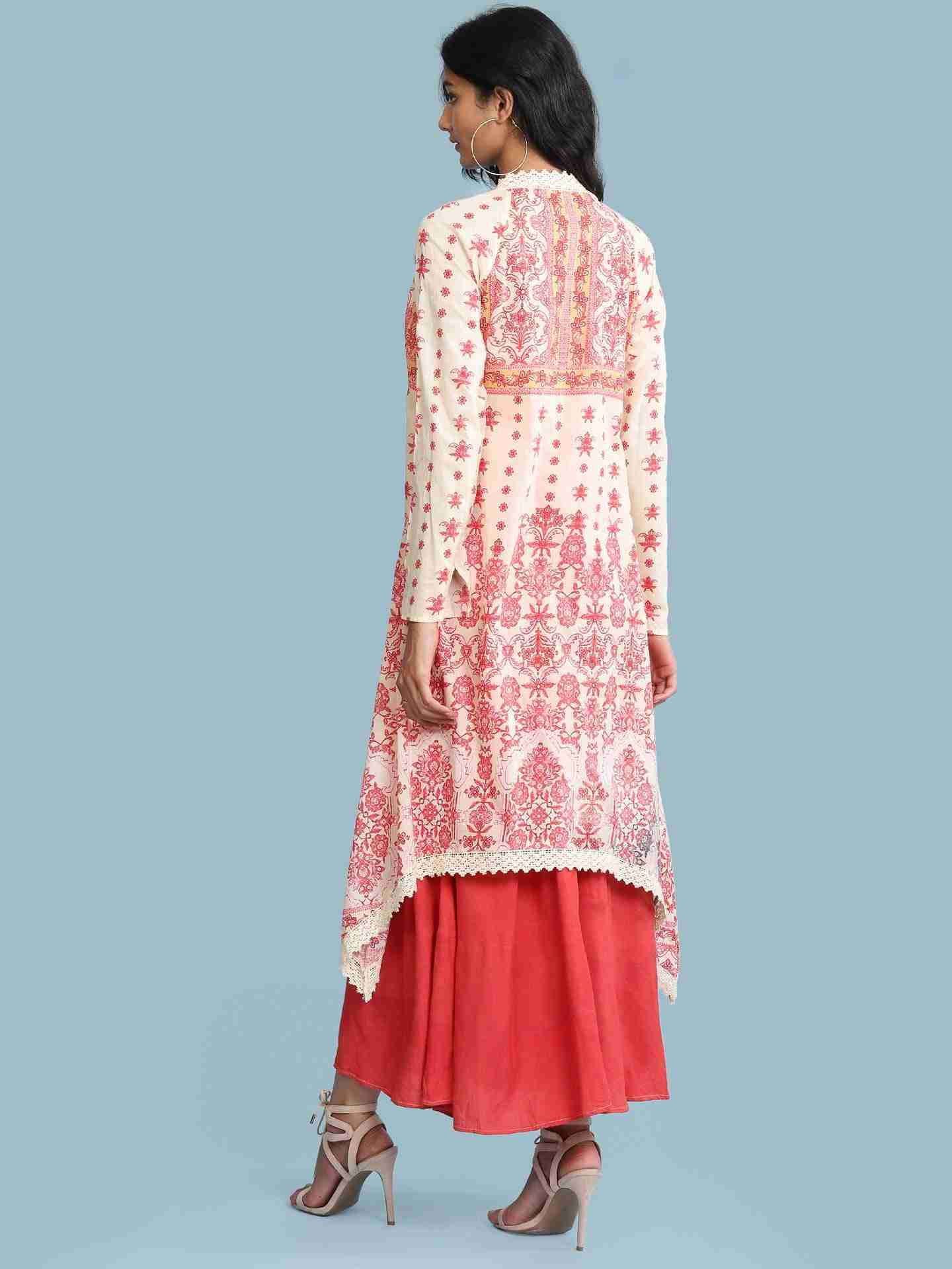 Ecru Tarini Print Long Dress