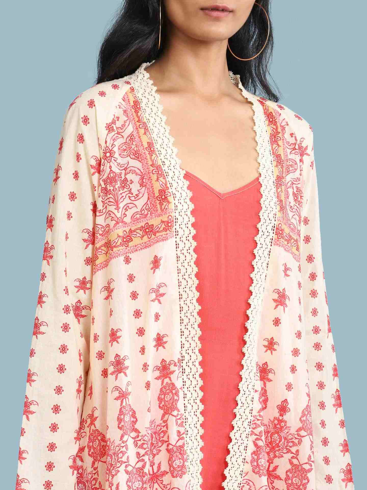 Ecru Tarini Print Long Dress