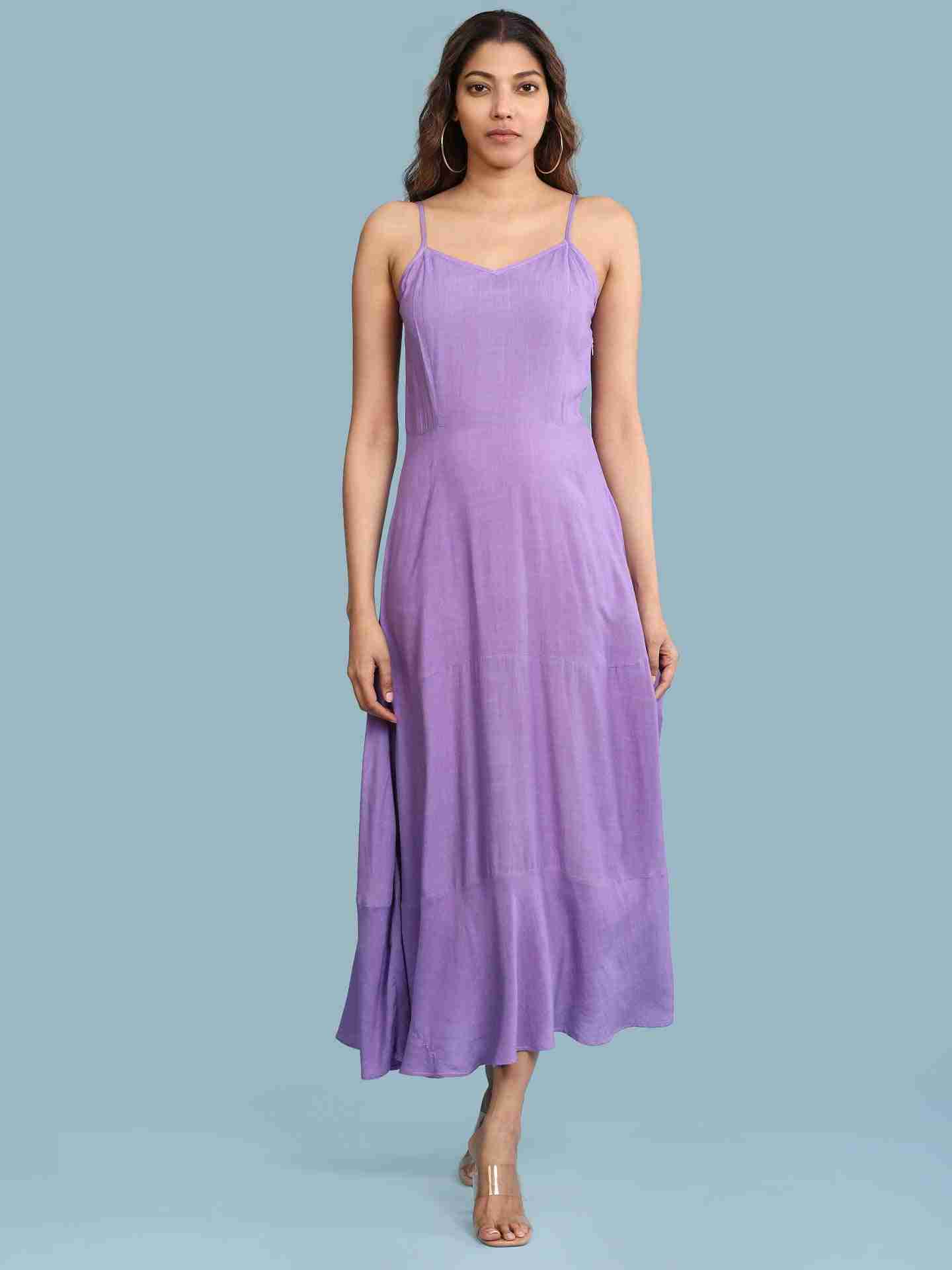 Lavender Tarini Print Long Dress