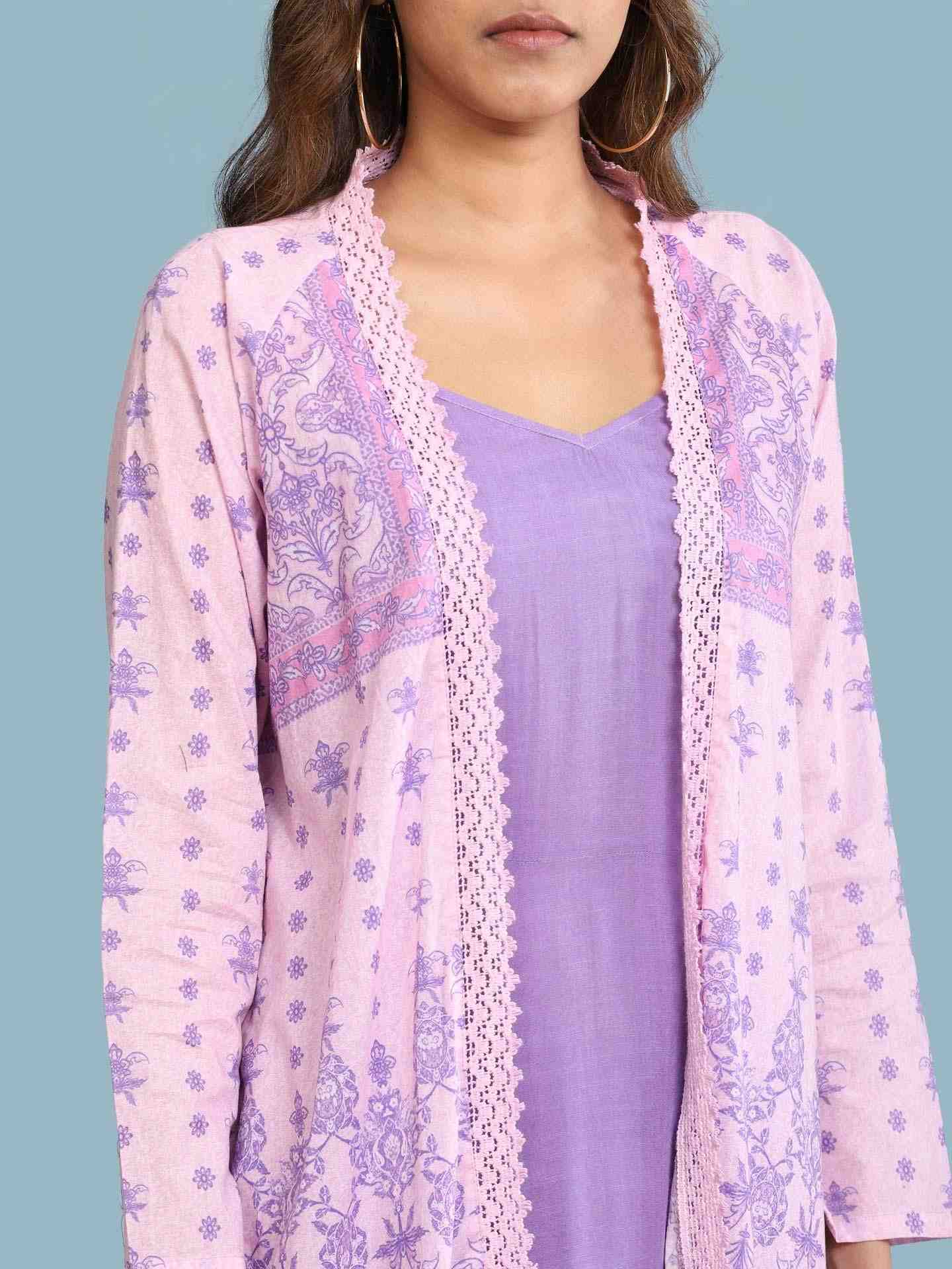 Lavender Tarini Print Long Dress