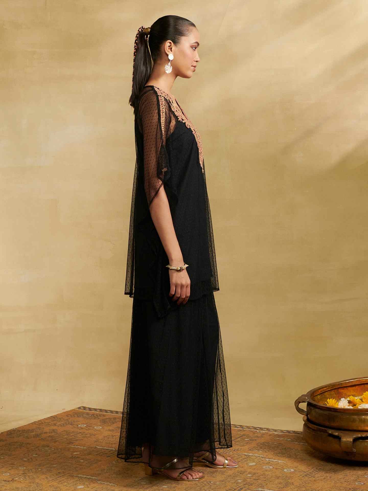 Black Moonflower Solid Co-Ord Set