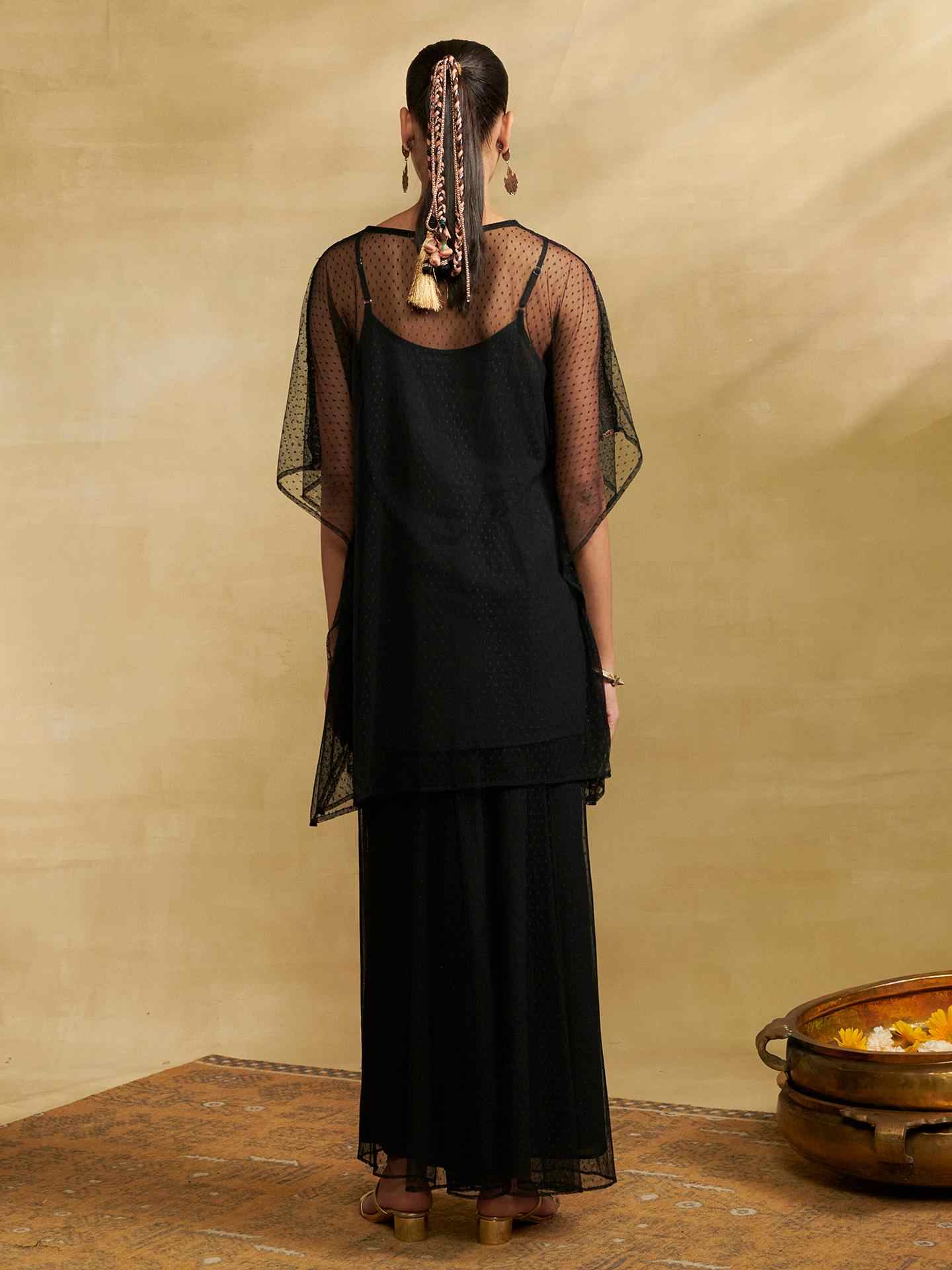 Black Moonflower Solid Co-Ord Set
