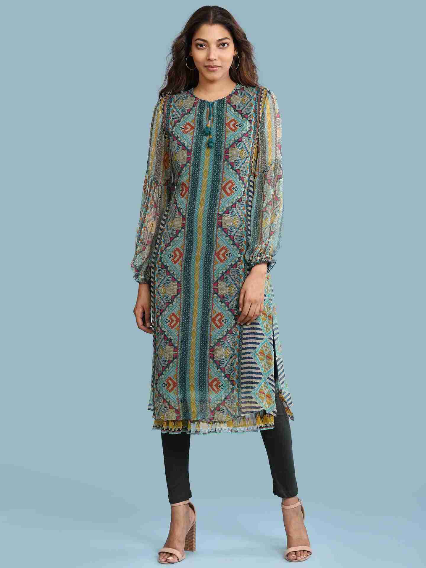 Blue Nilaya Print Suit Set