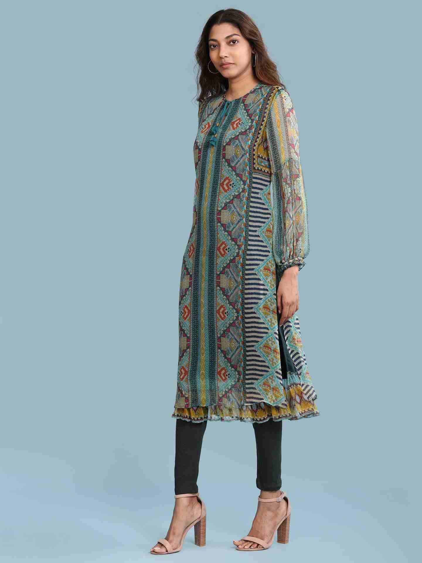 Blue Nilaya Print Suit Set