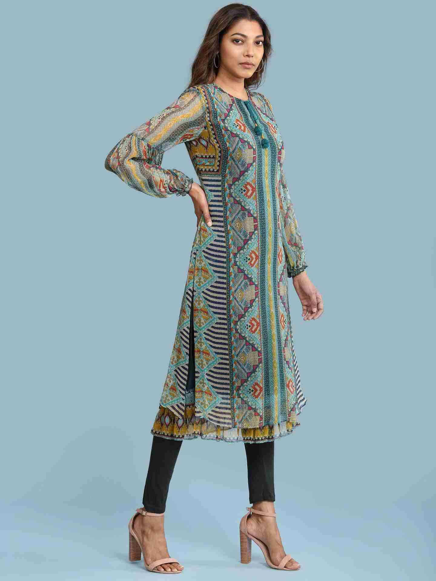 Blue Nilaya Print Suit Set