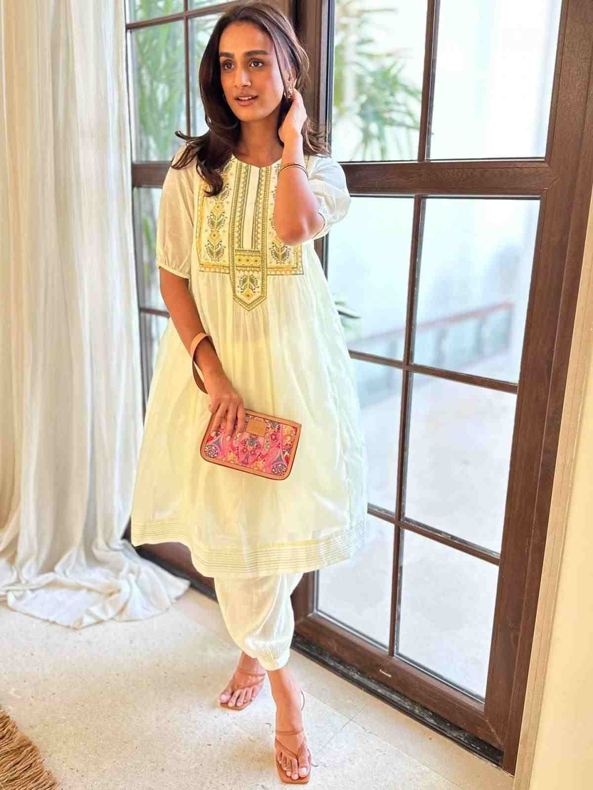 Lemon Yellow Darika Solid Suit Set