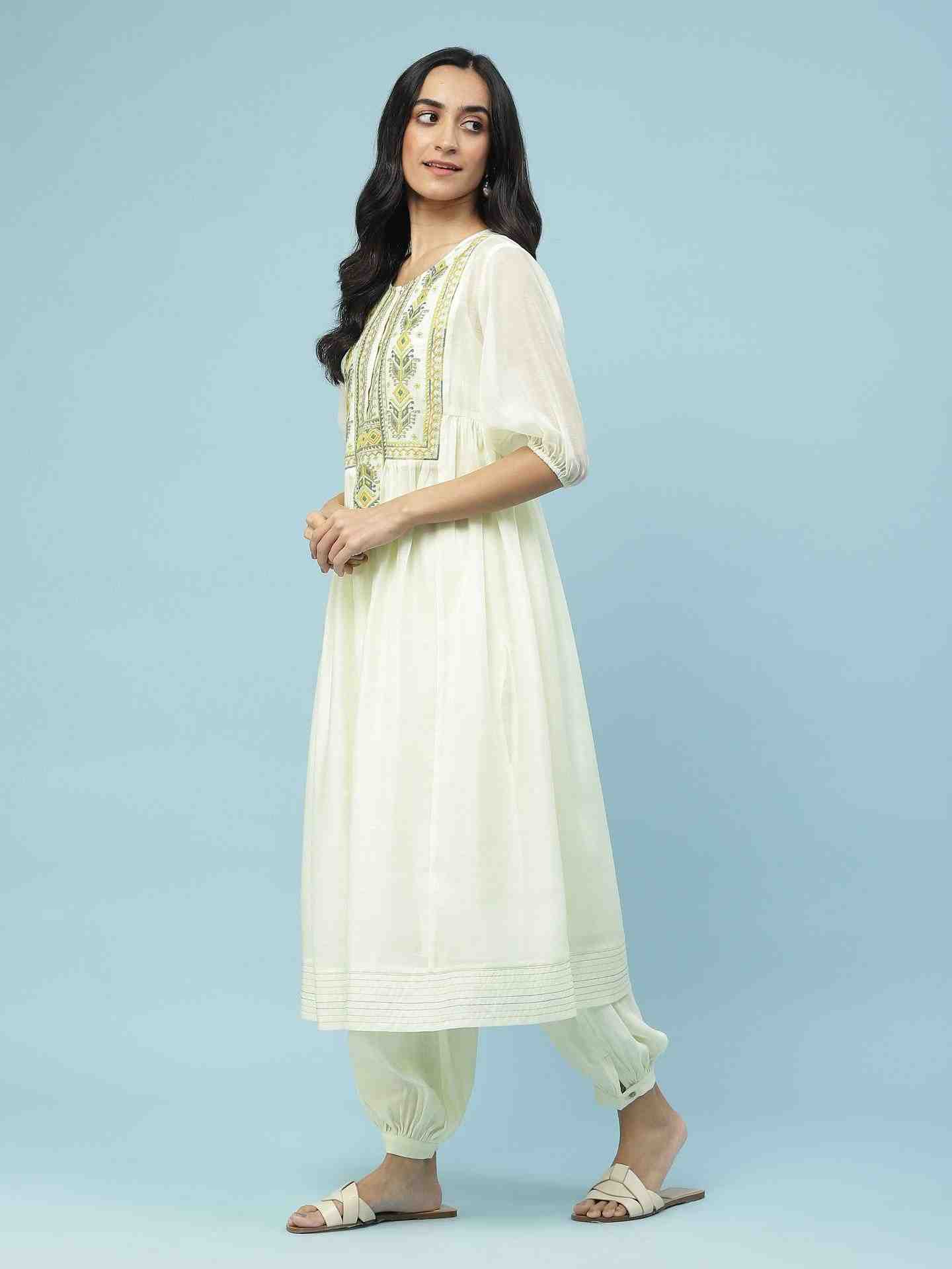 Lemon Yellow Darika Solid Suit Set