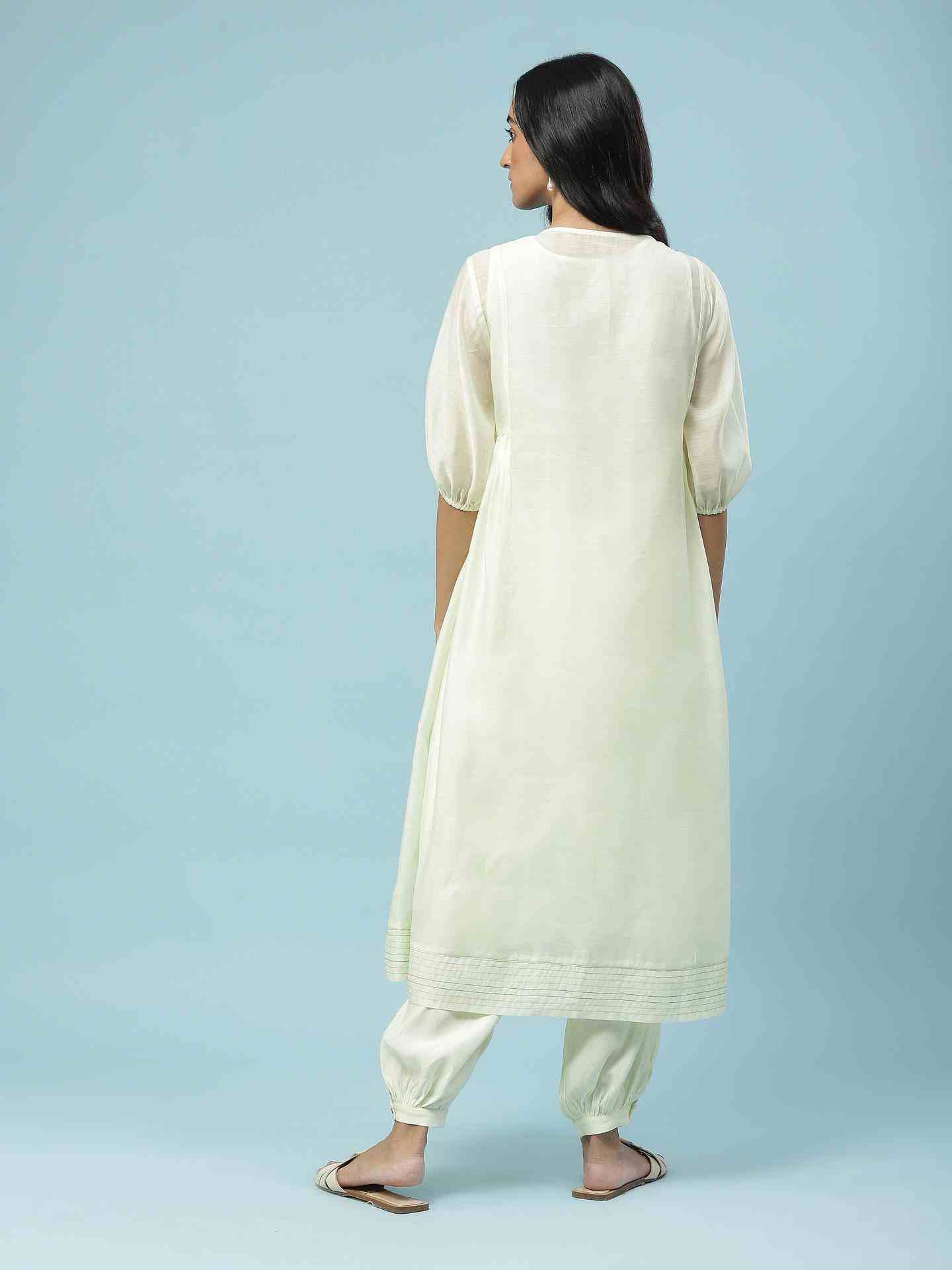 Lemon Yellow Darika Solid Suit Set