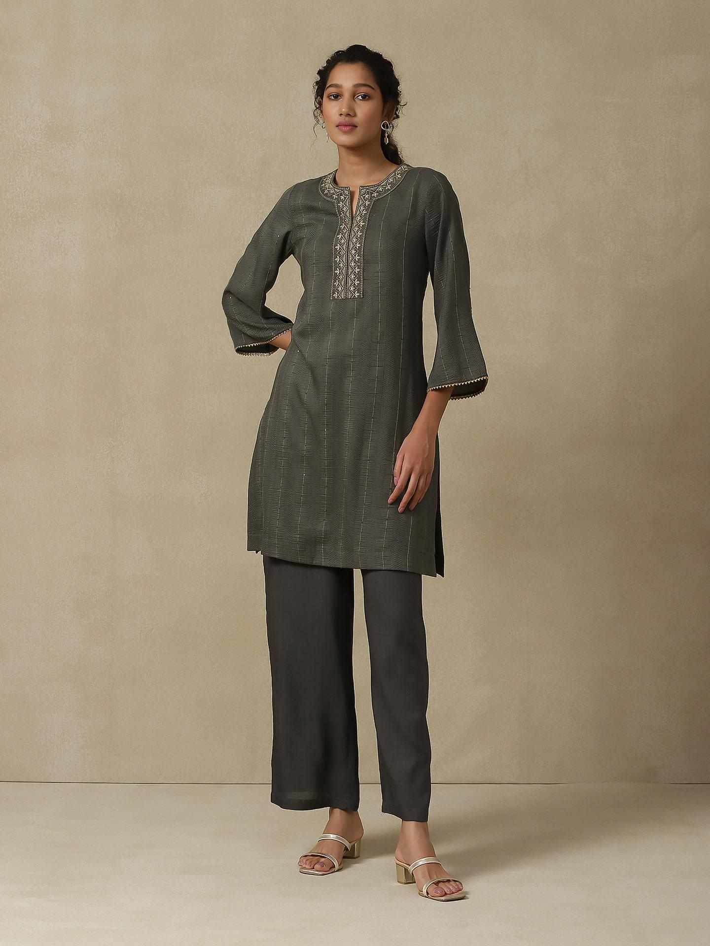 Grey Festive Shimra Suit Set