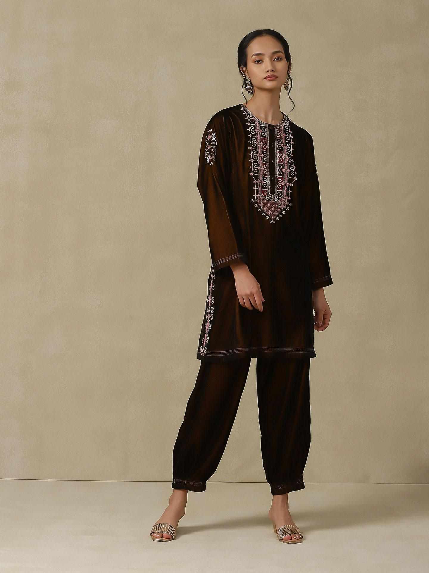 Chocolate Brown Aafreen Kurta Set