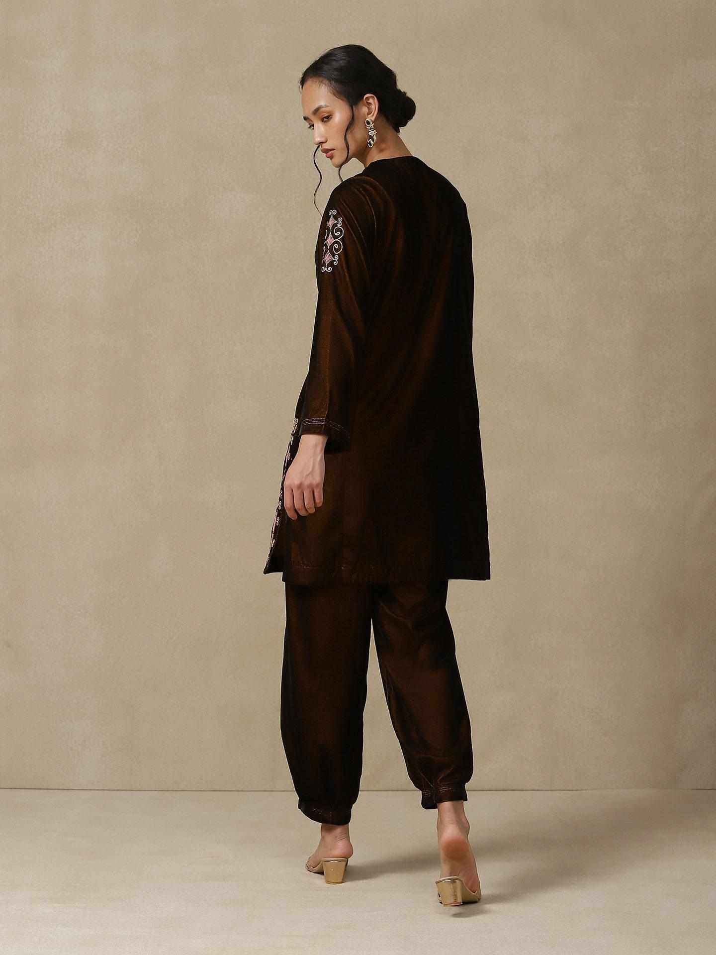 Chocolate Brown Aafreen Kurta Set