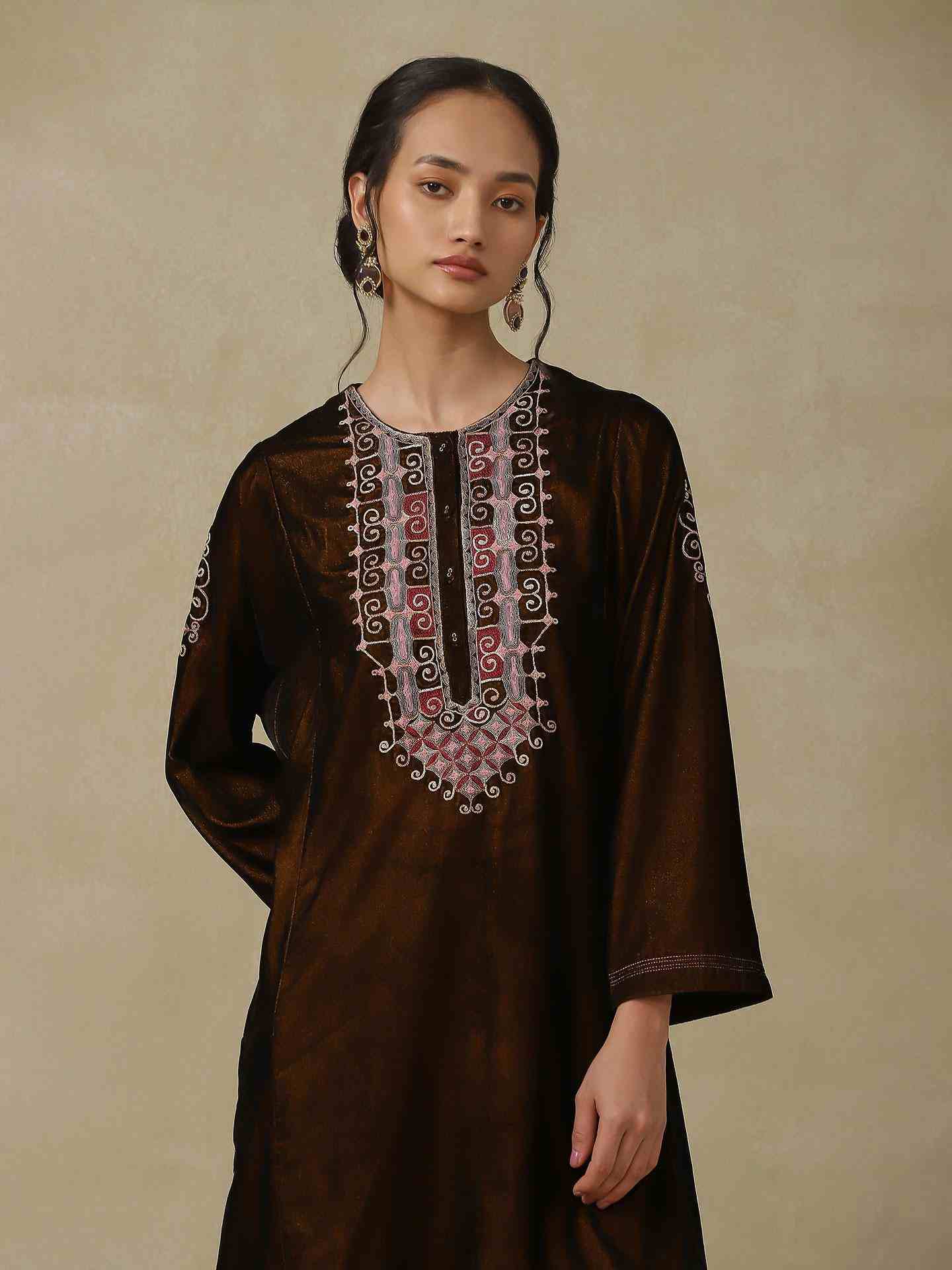 Chocolate Brown Aafreen Kurta Set
