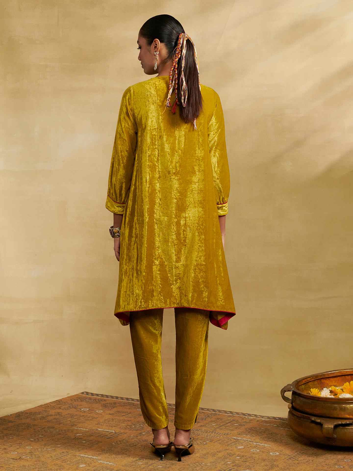 Lime Green Mulbery Festive Kurta Set