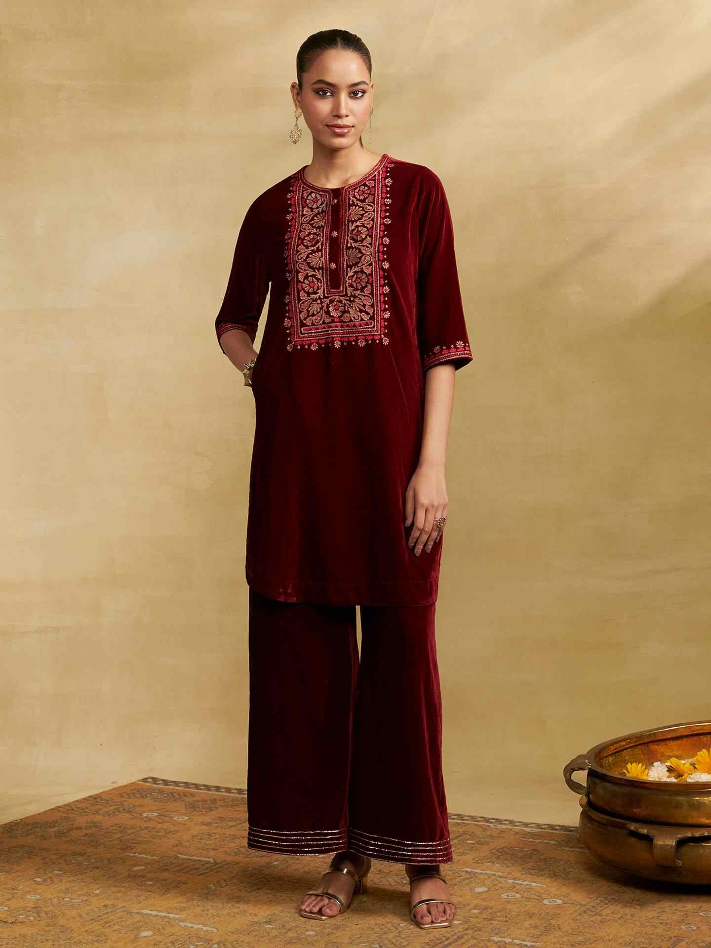 Burgandy Regal Affair Kurta Set