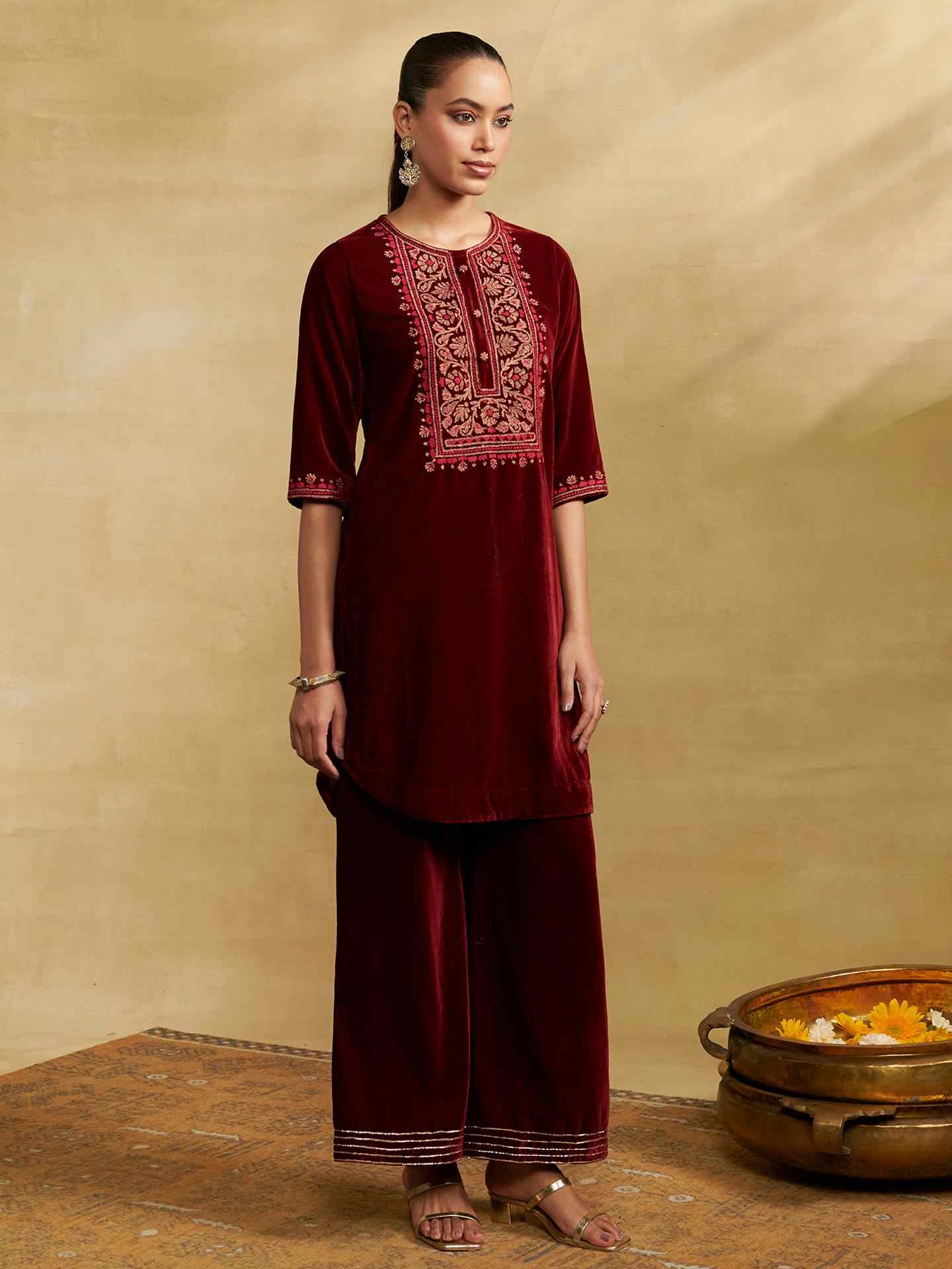 Burgandy Regal Affair Kurta Set