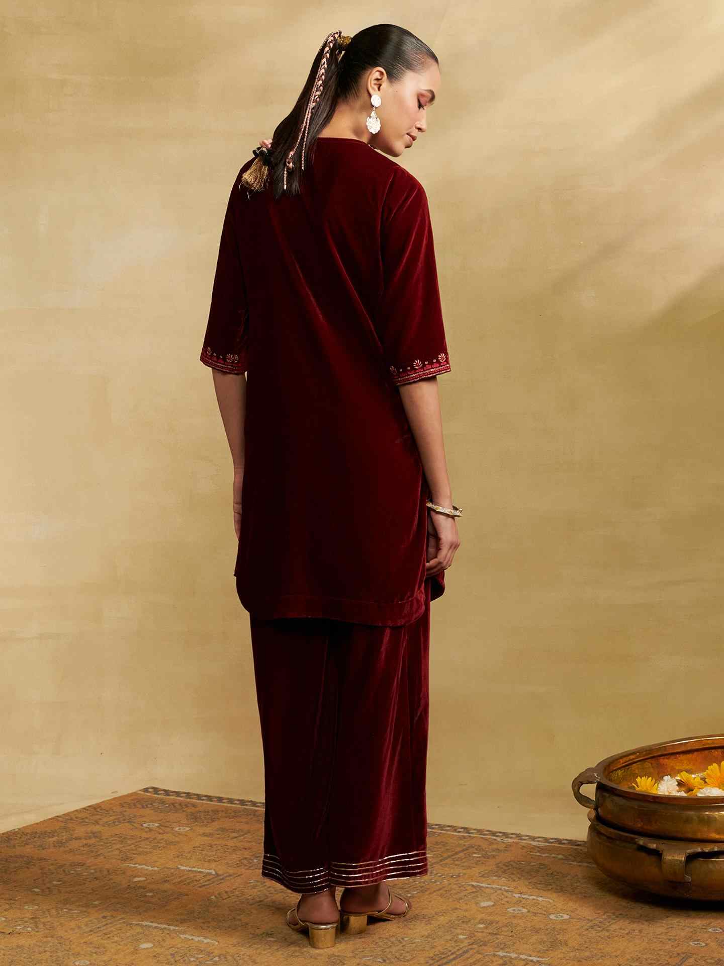 Burgandy Regal Affair Kurta Set