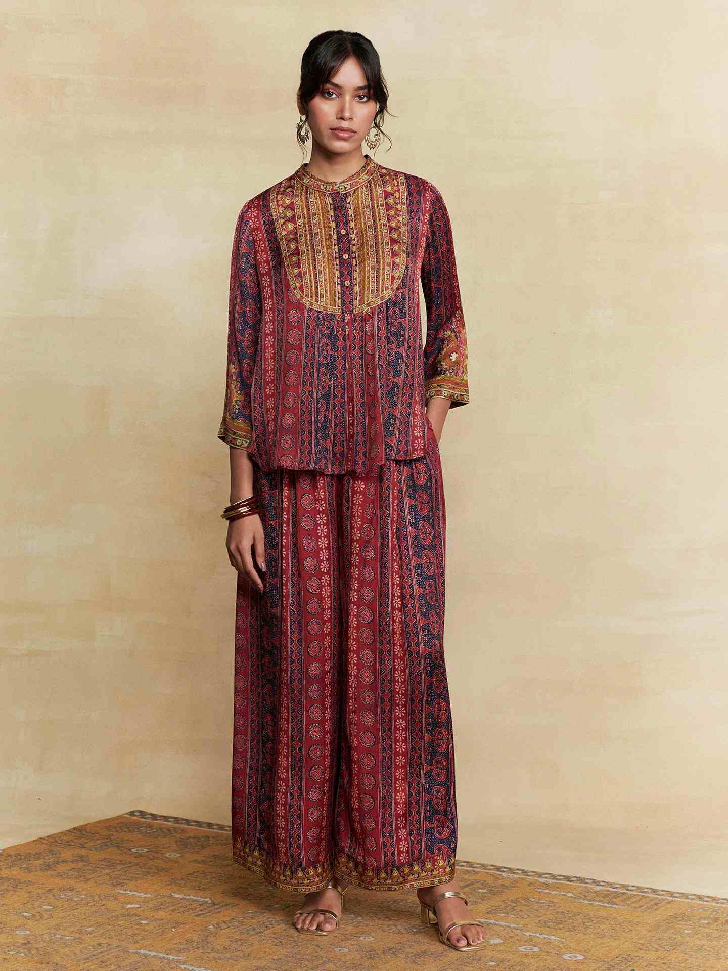 Burgandy Sarang Co-Ord Set