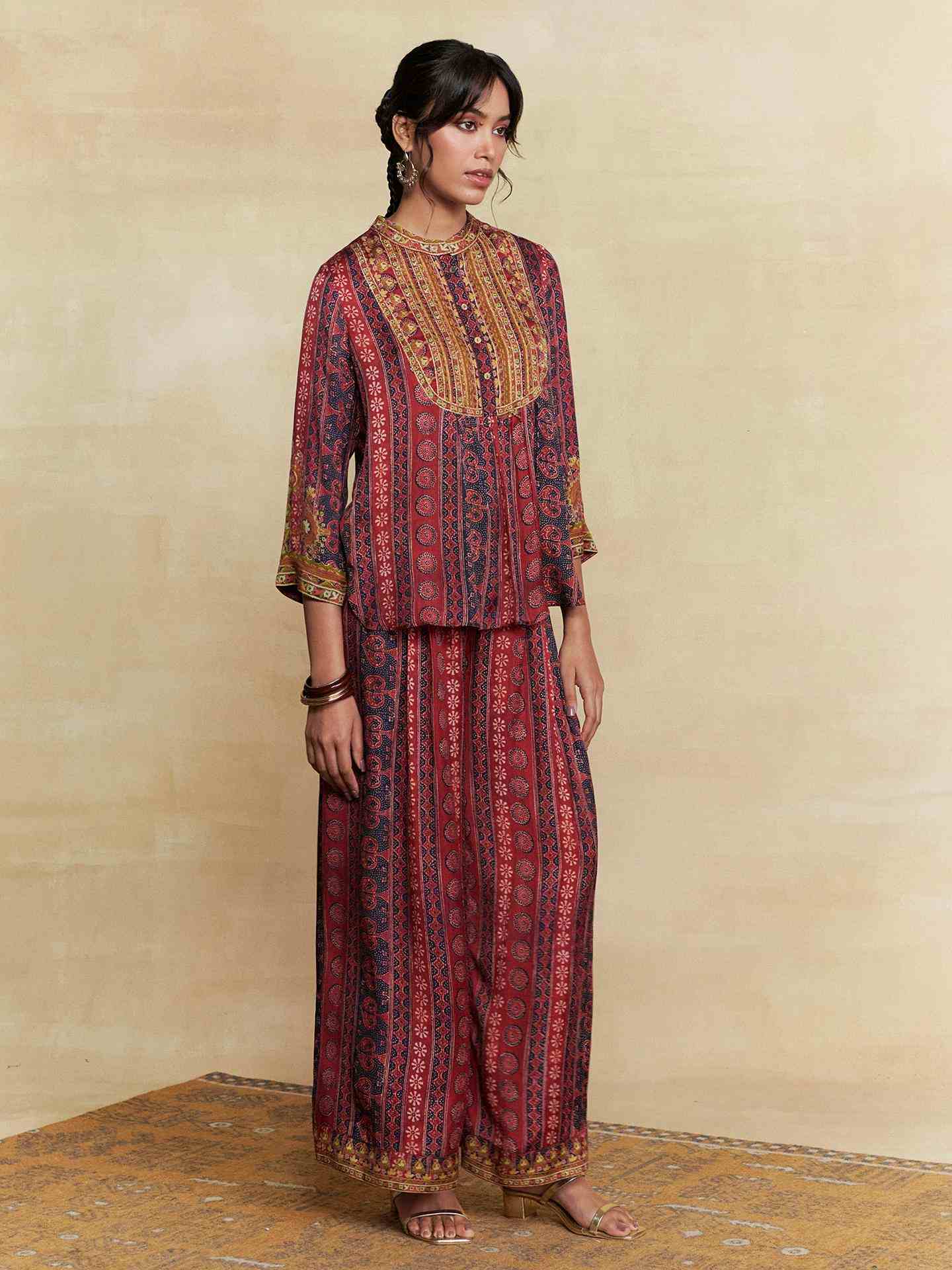 Burgandy Sarang Co-Ord Set