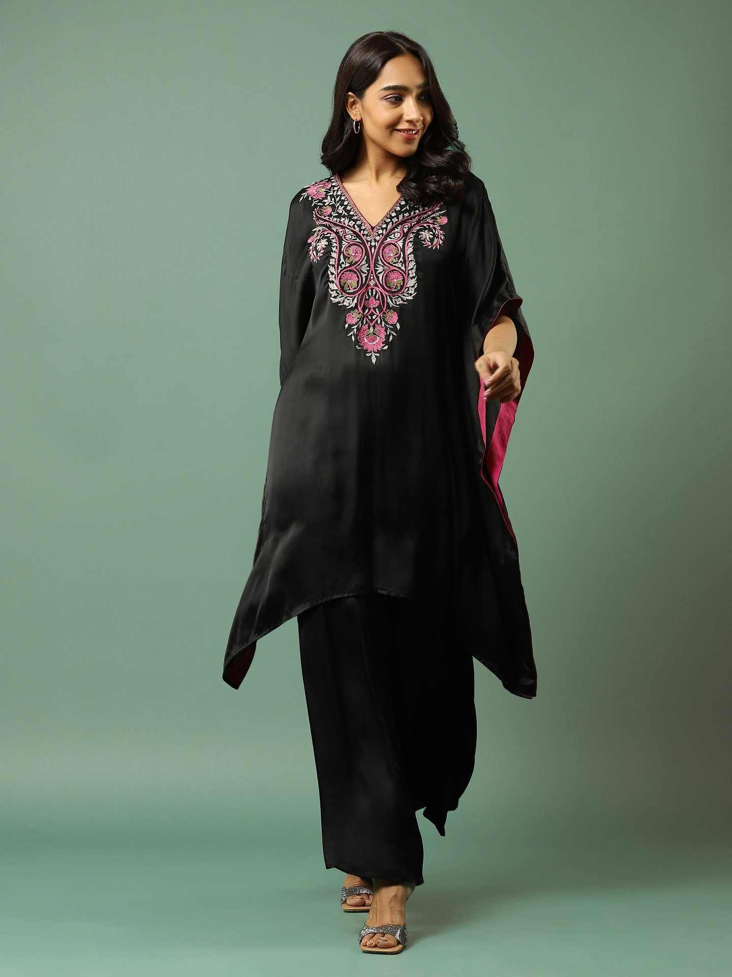 Black Solid Kurta Set