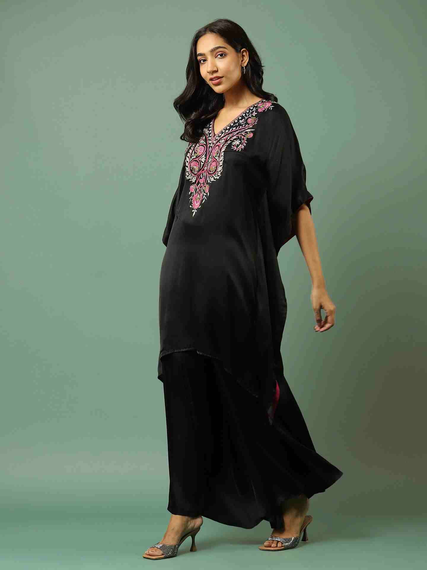 Black Solid Kurta Set