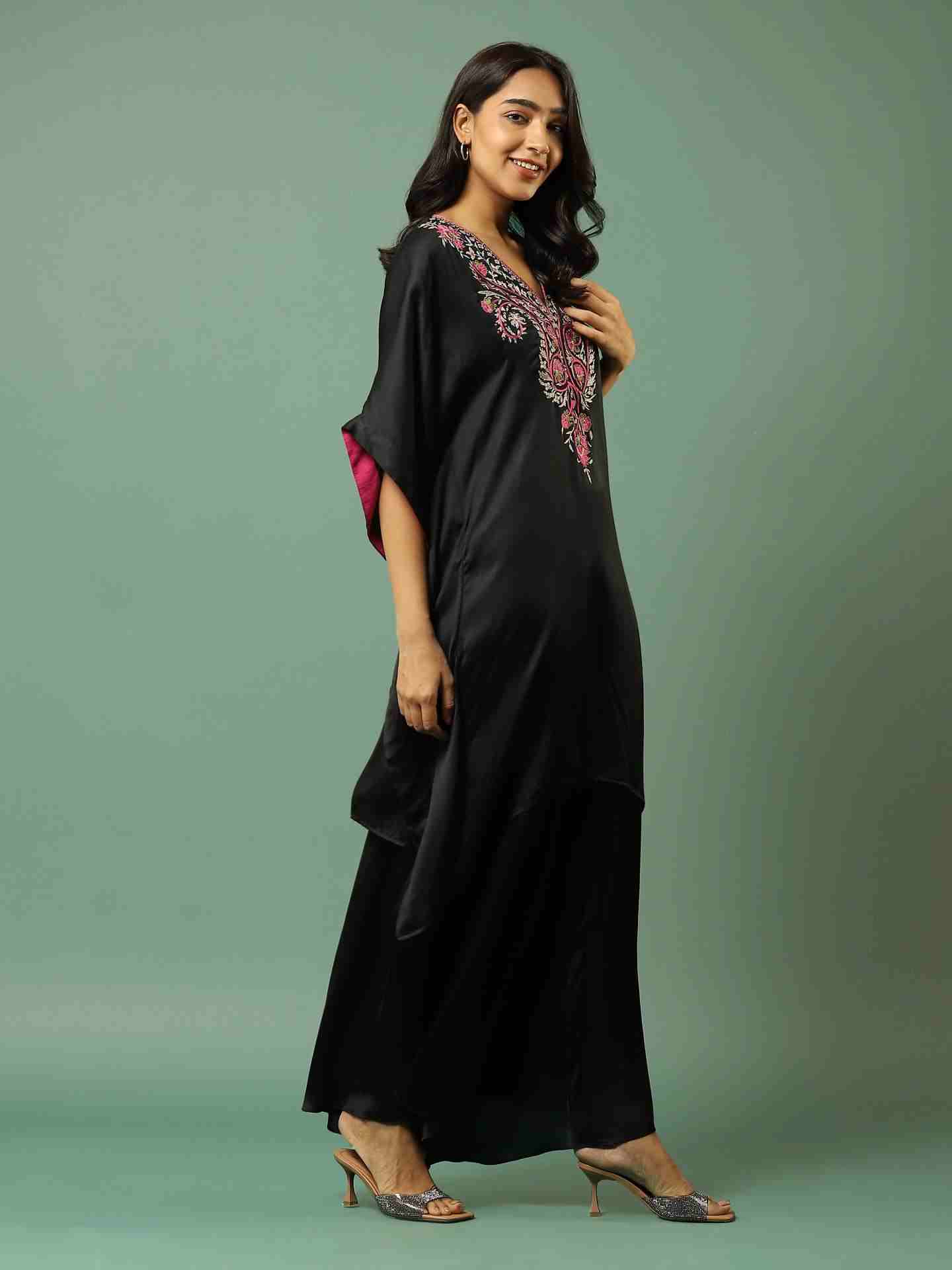 Black Solid Kurta Set