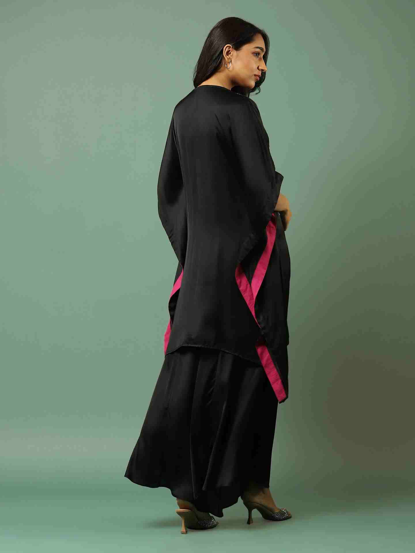 Black Solid Kurta Set