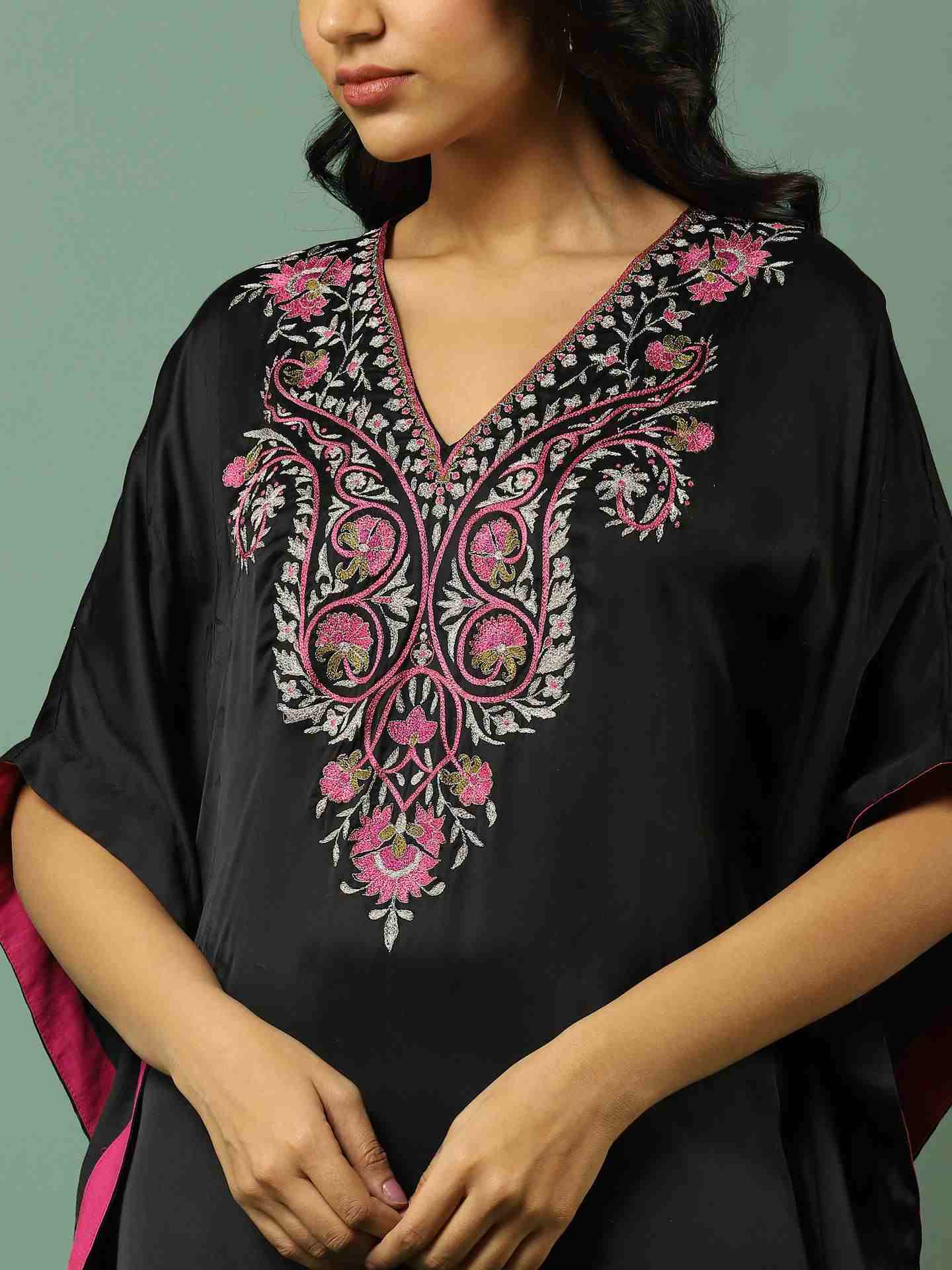 Black Solid Kurta Set