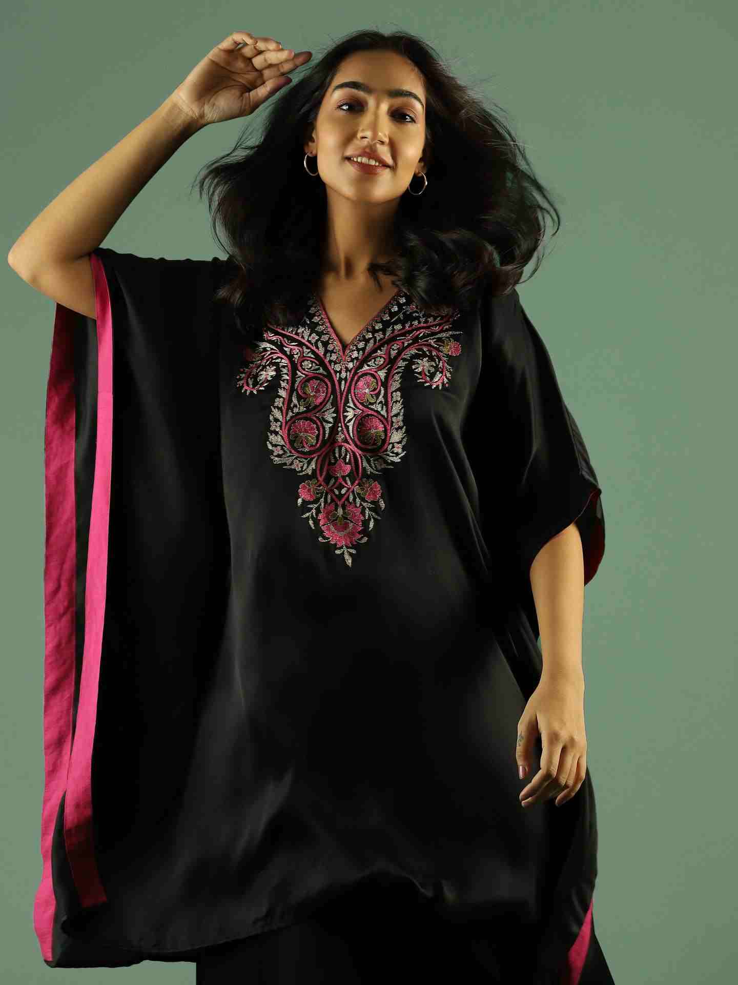 Black Solid Kurta Set