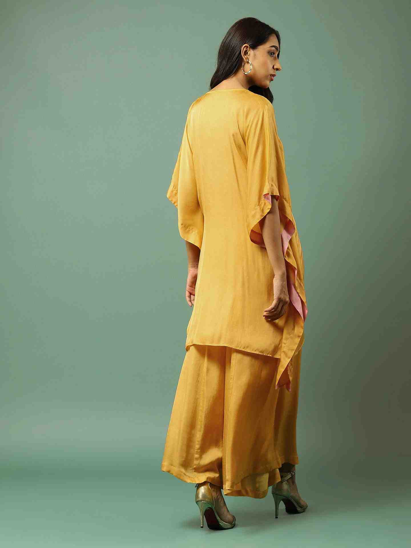 Mustard Solid Kurta Set