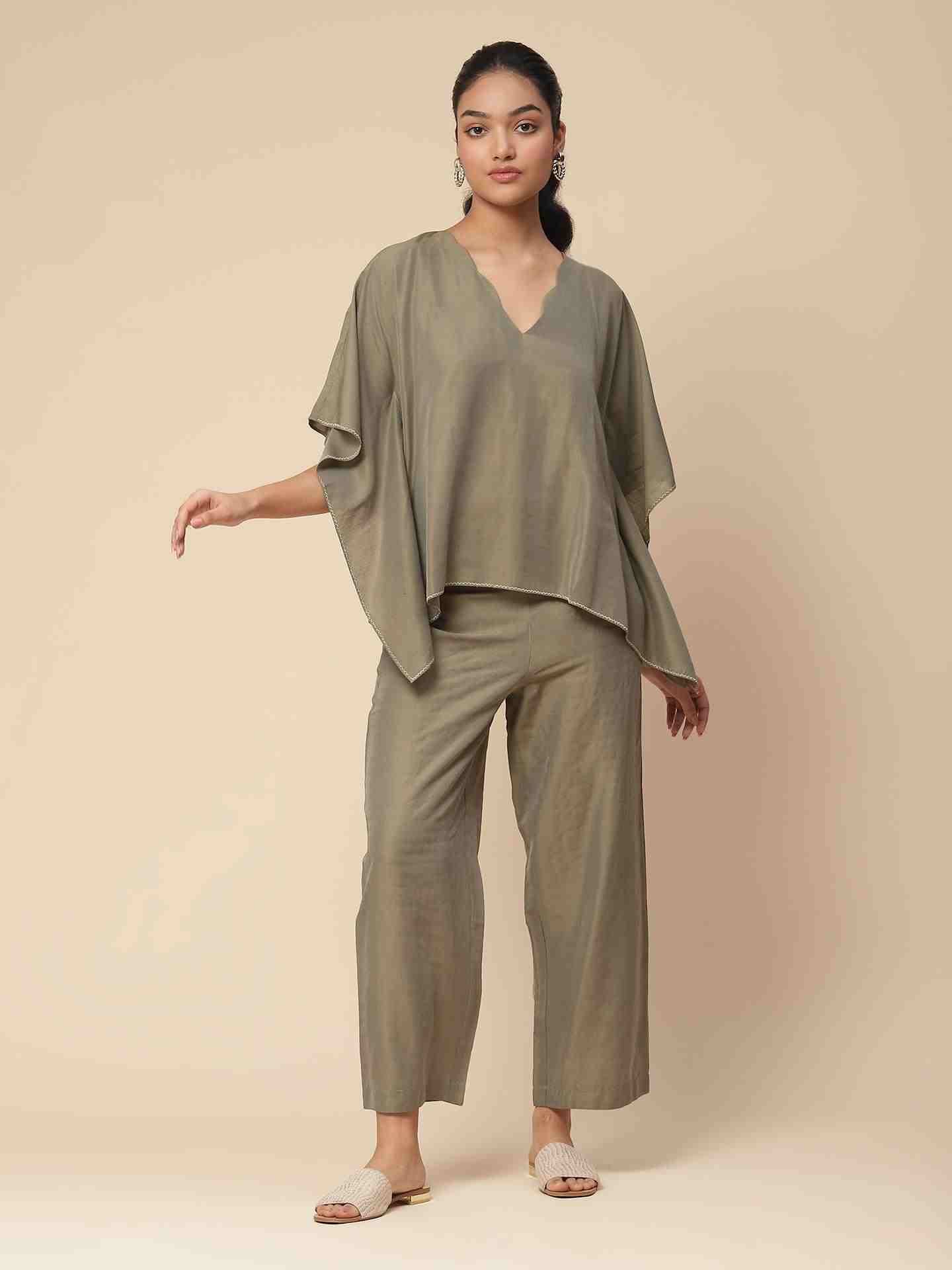 Olive Shailza Solid Co-Ord Set