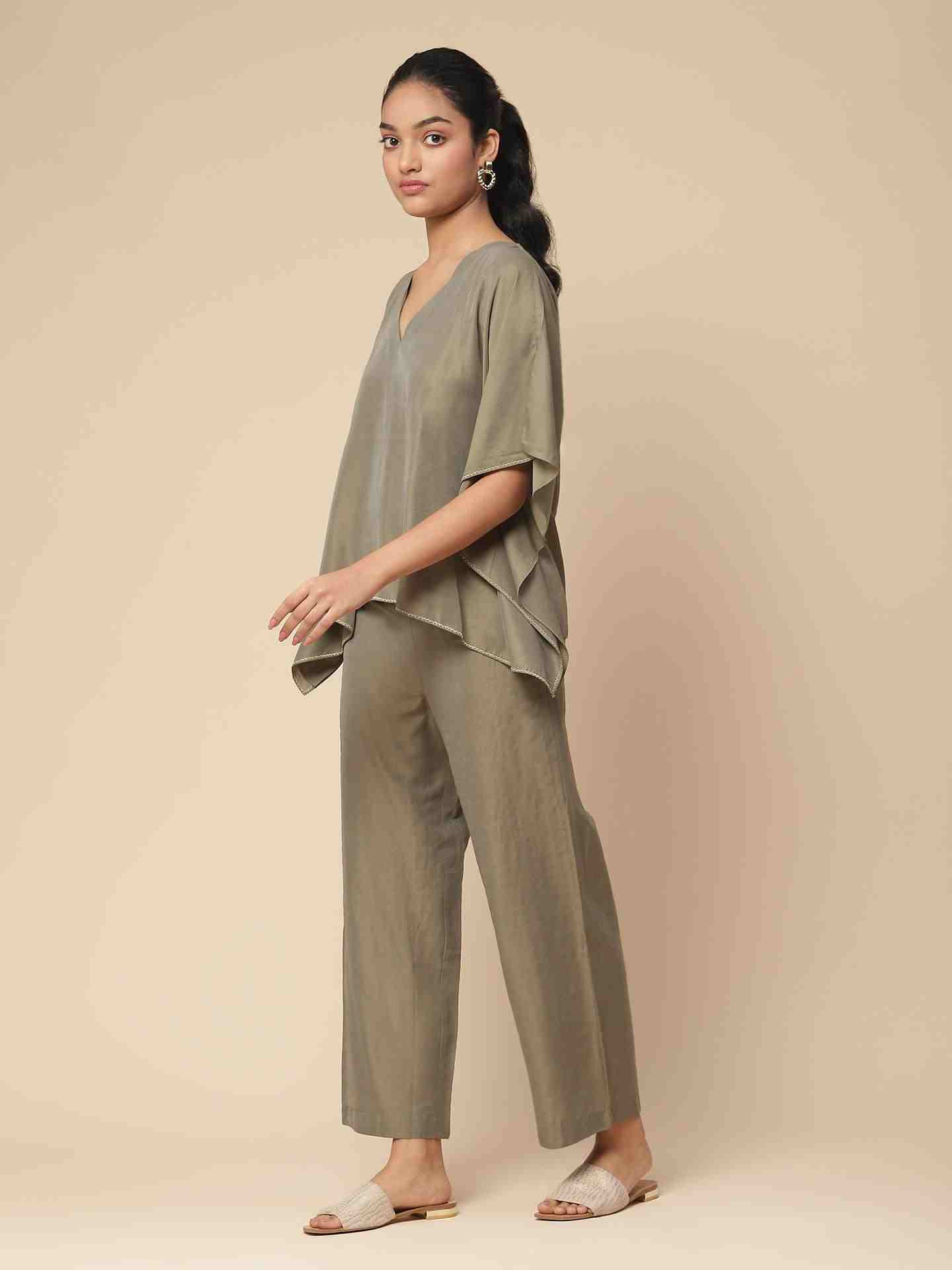 Olive Shailza Solid Co-Ord Set