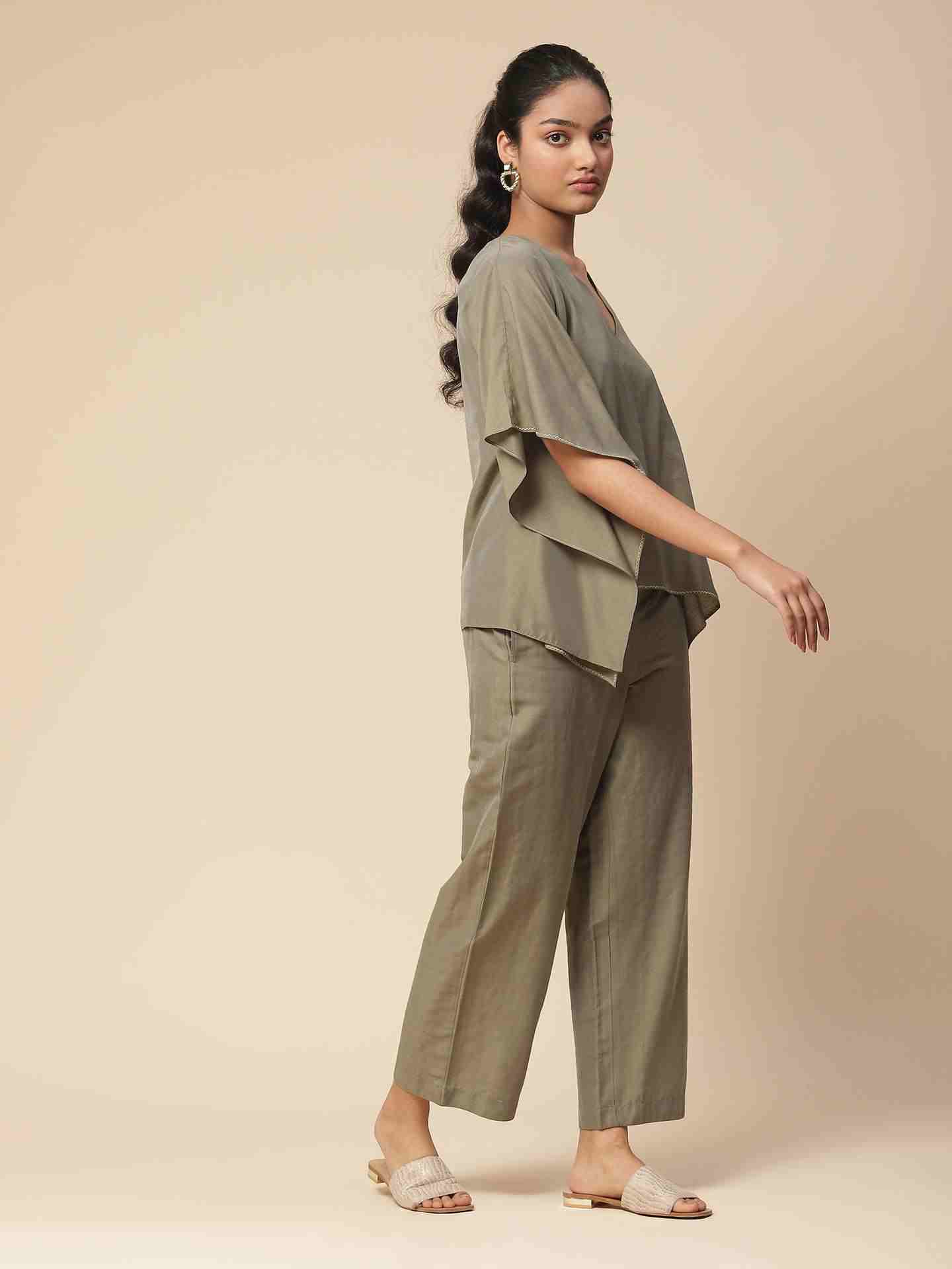 Olive Shailza Solid Co-Ord Set
