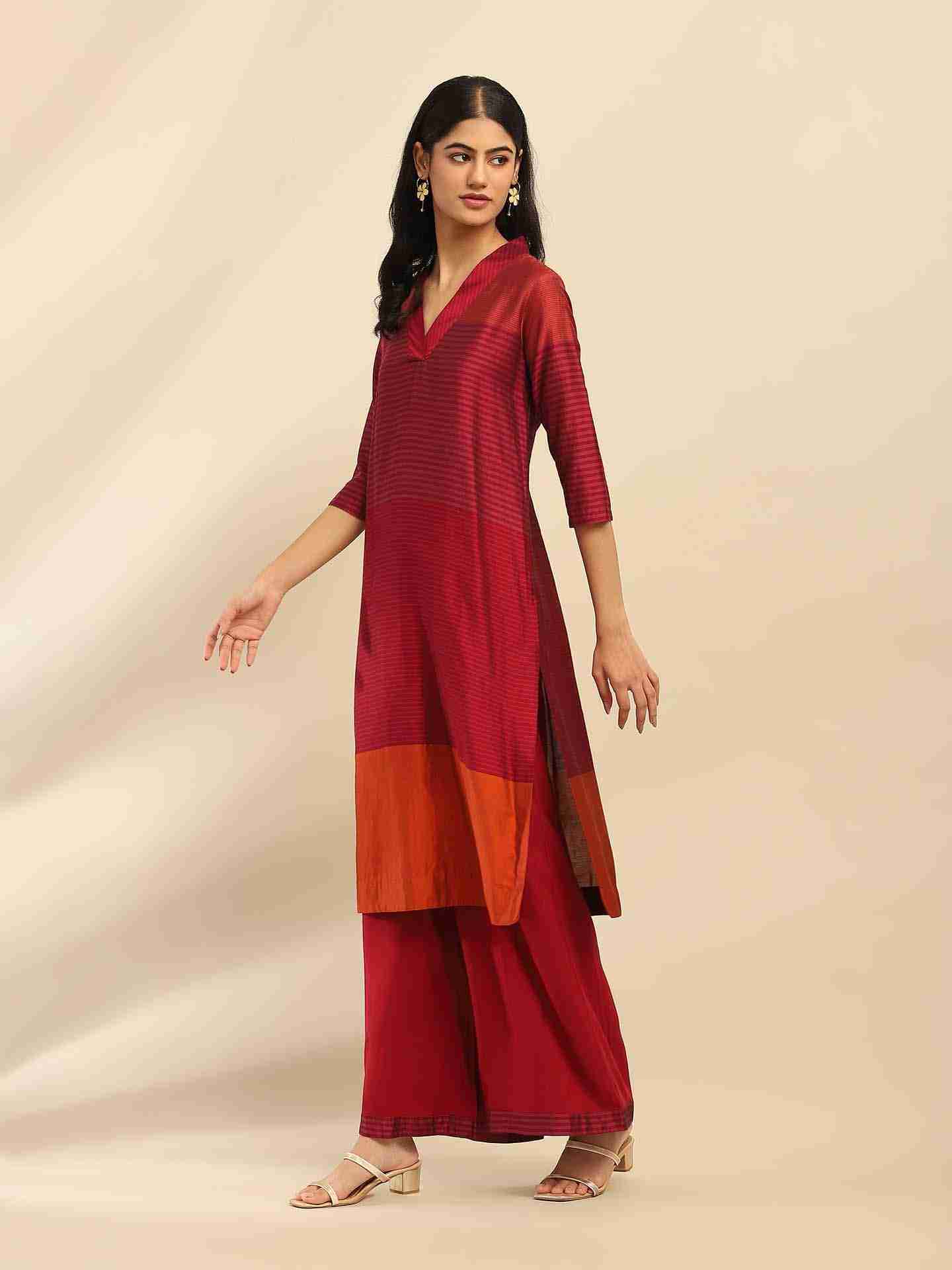 Magenta Camellia Kurta Set