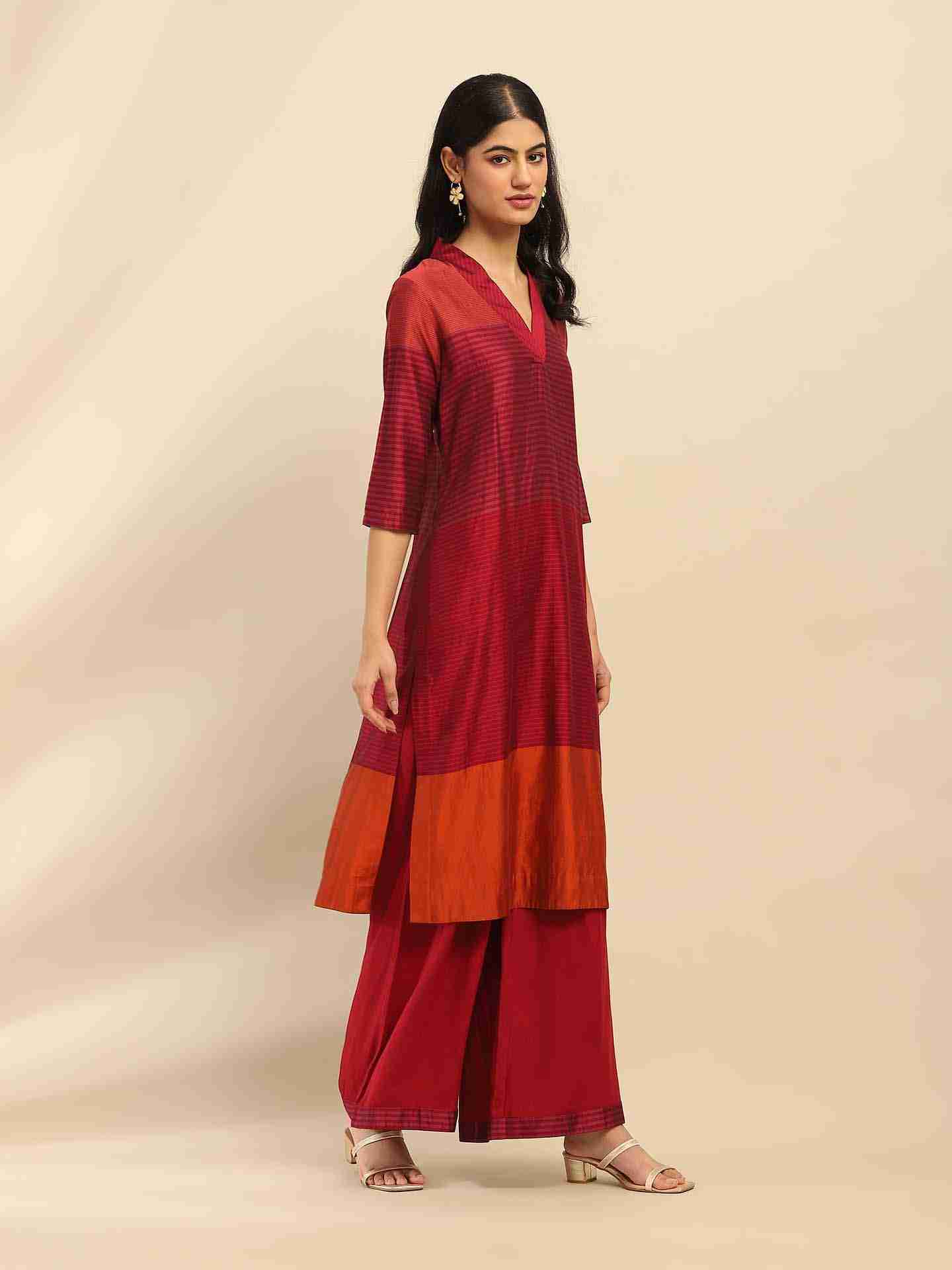 Magenta Camellia Kurta Set