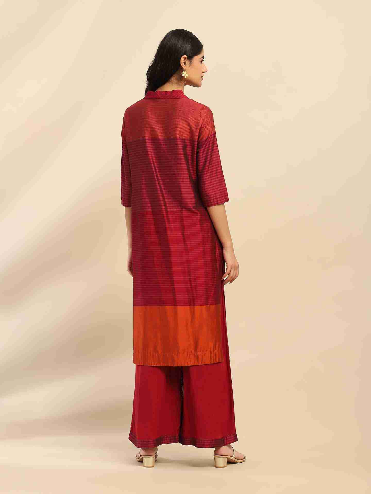Magenta Camellia Kurta Set